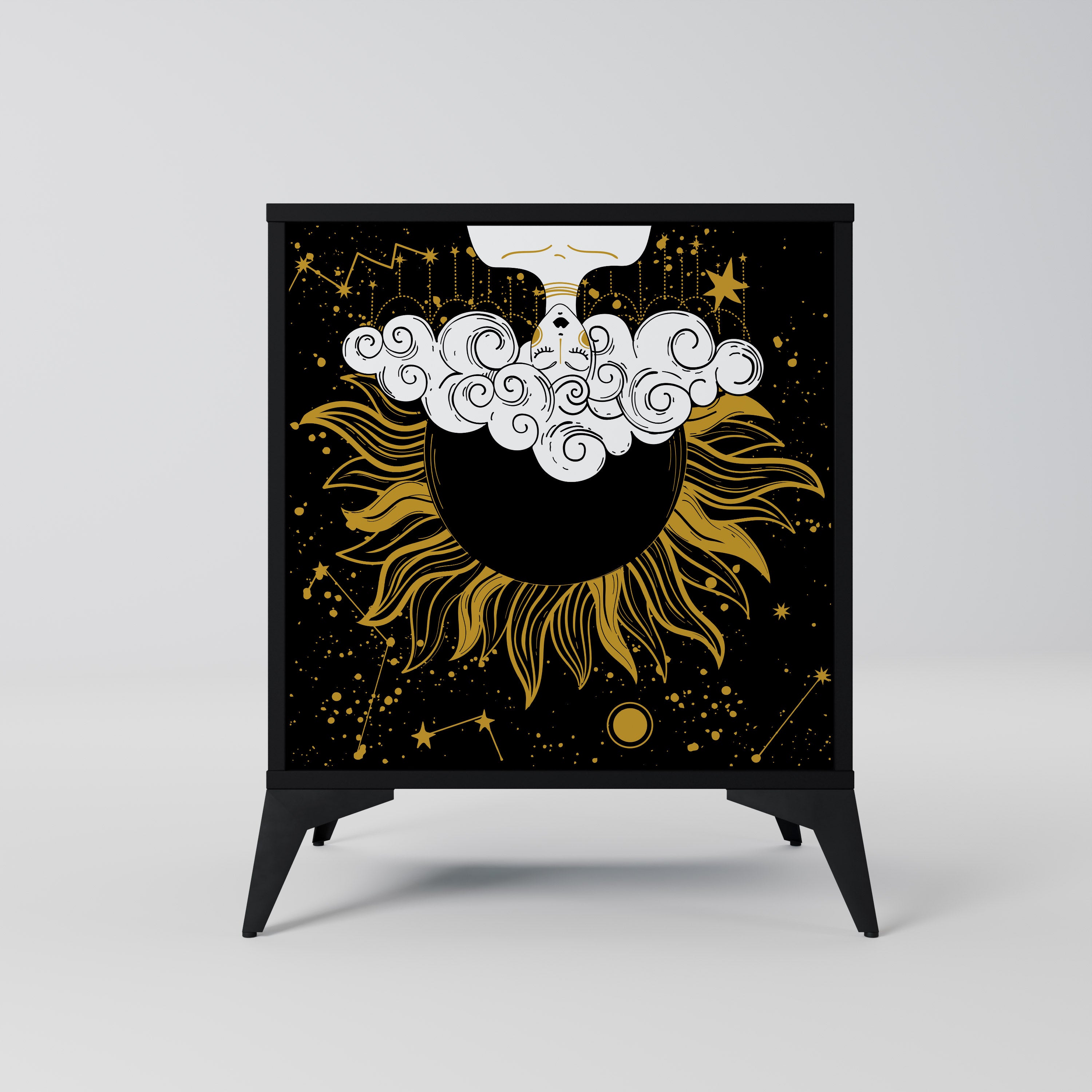 Aparador STELLAR CONSTELLATIONS de 1 puerta en acabado negro