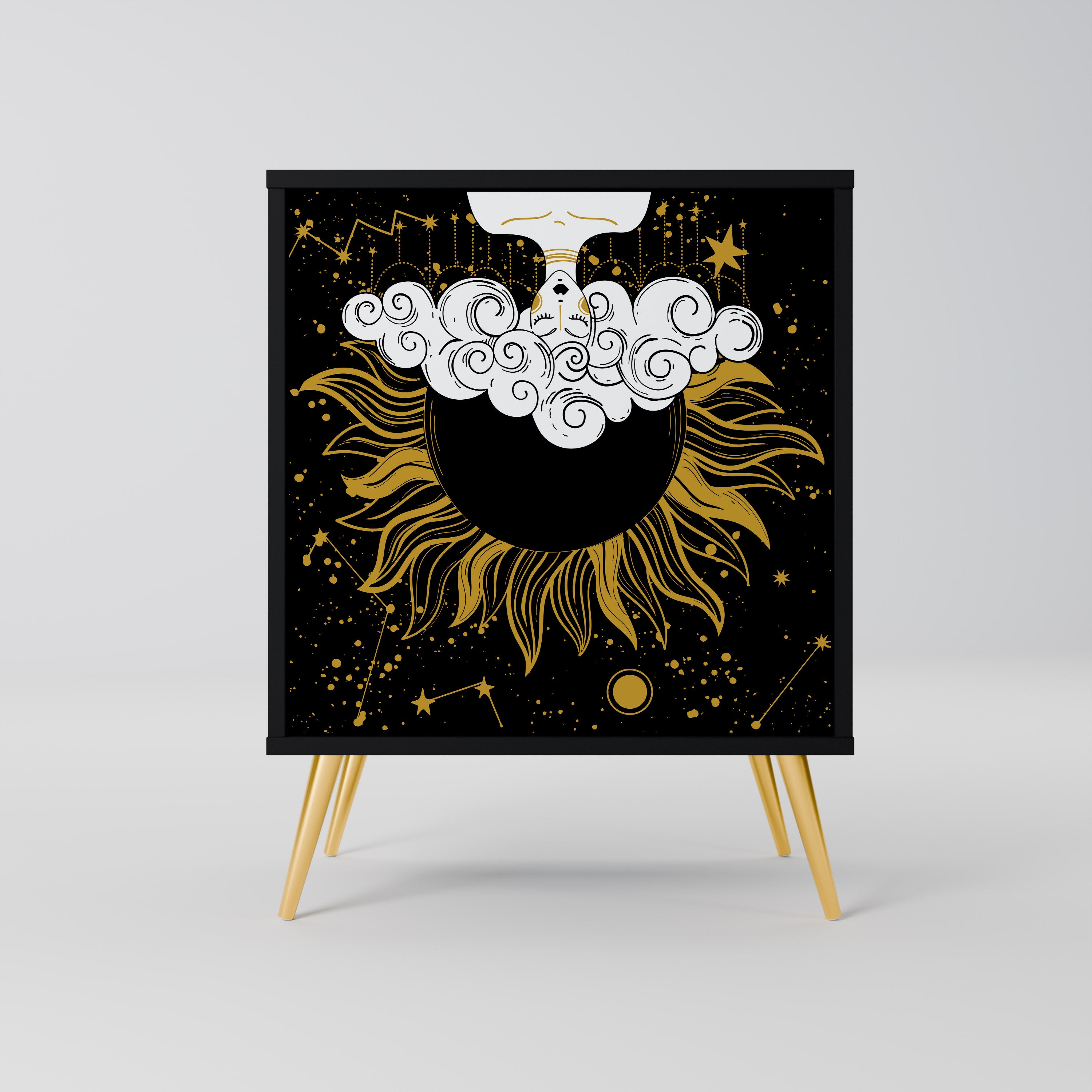 Aparador STELLAR CONSTELLATIONS de 1 puerta en acabado negro