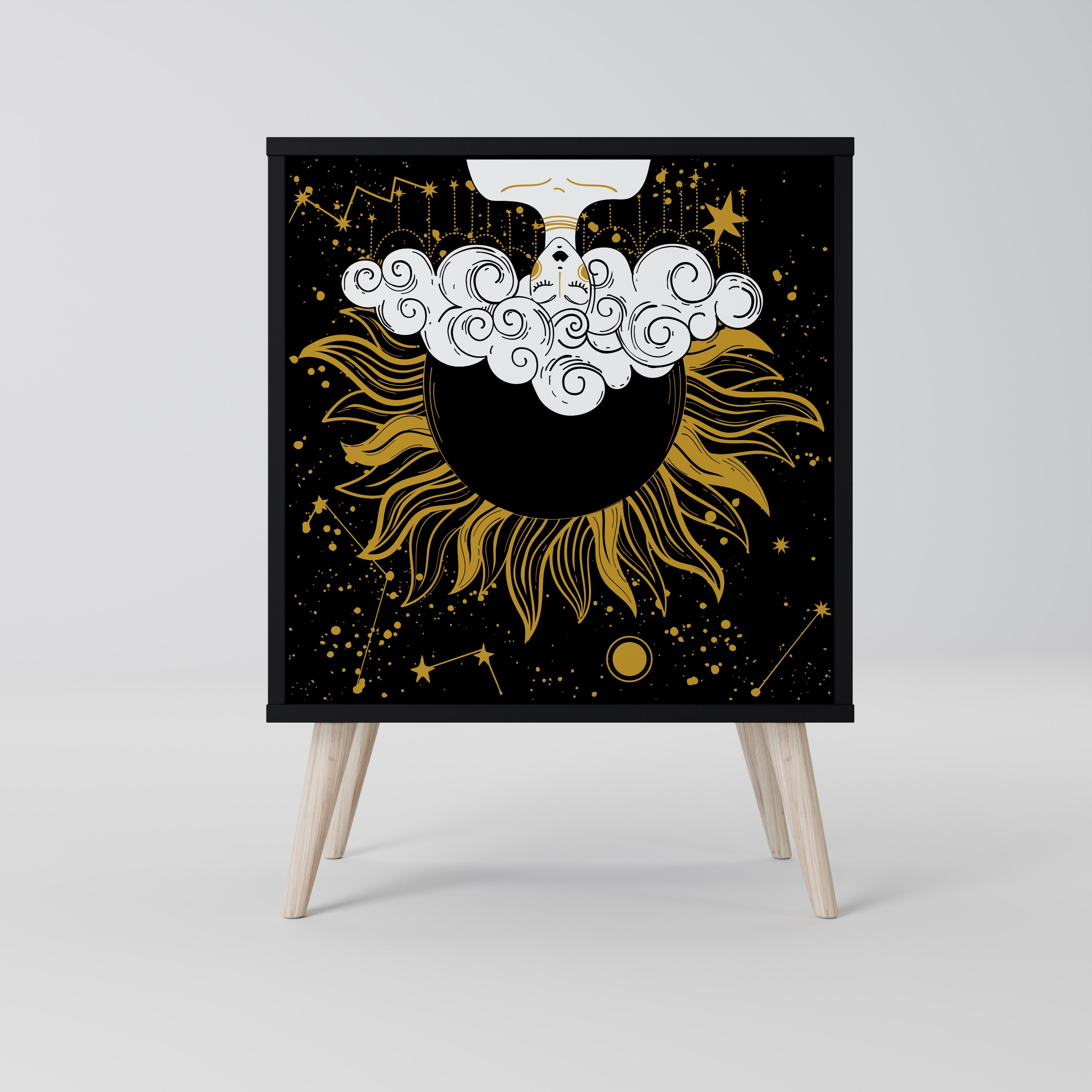 Aparador STELLAR CONSTELLATIONS de 1 puerta en acabado negro