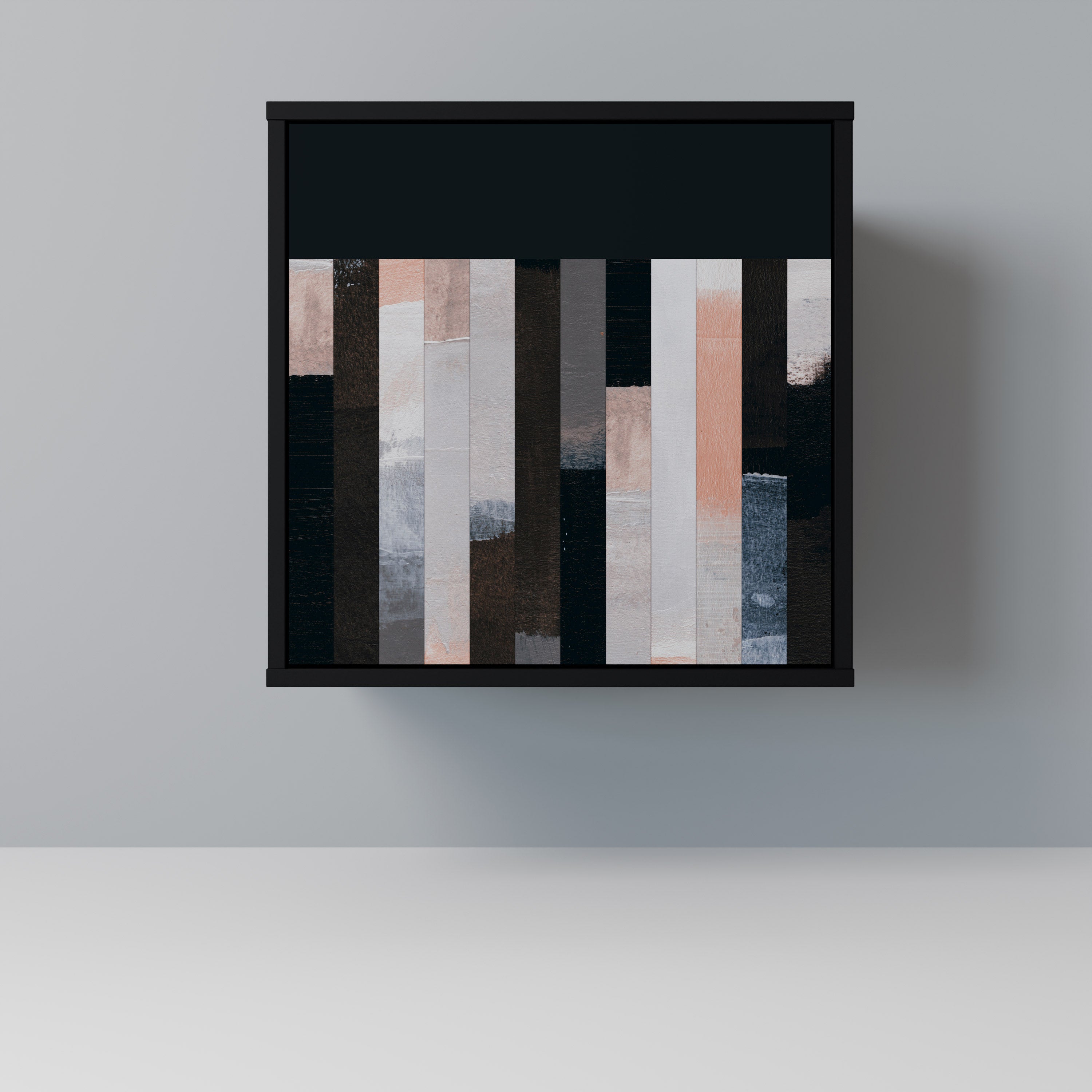 Aparador de una puerta Collage of Rectangles en acabado negro