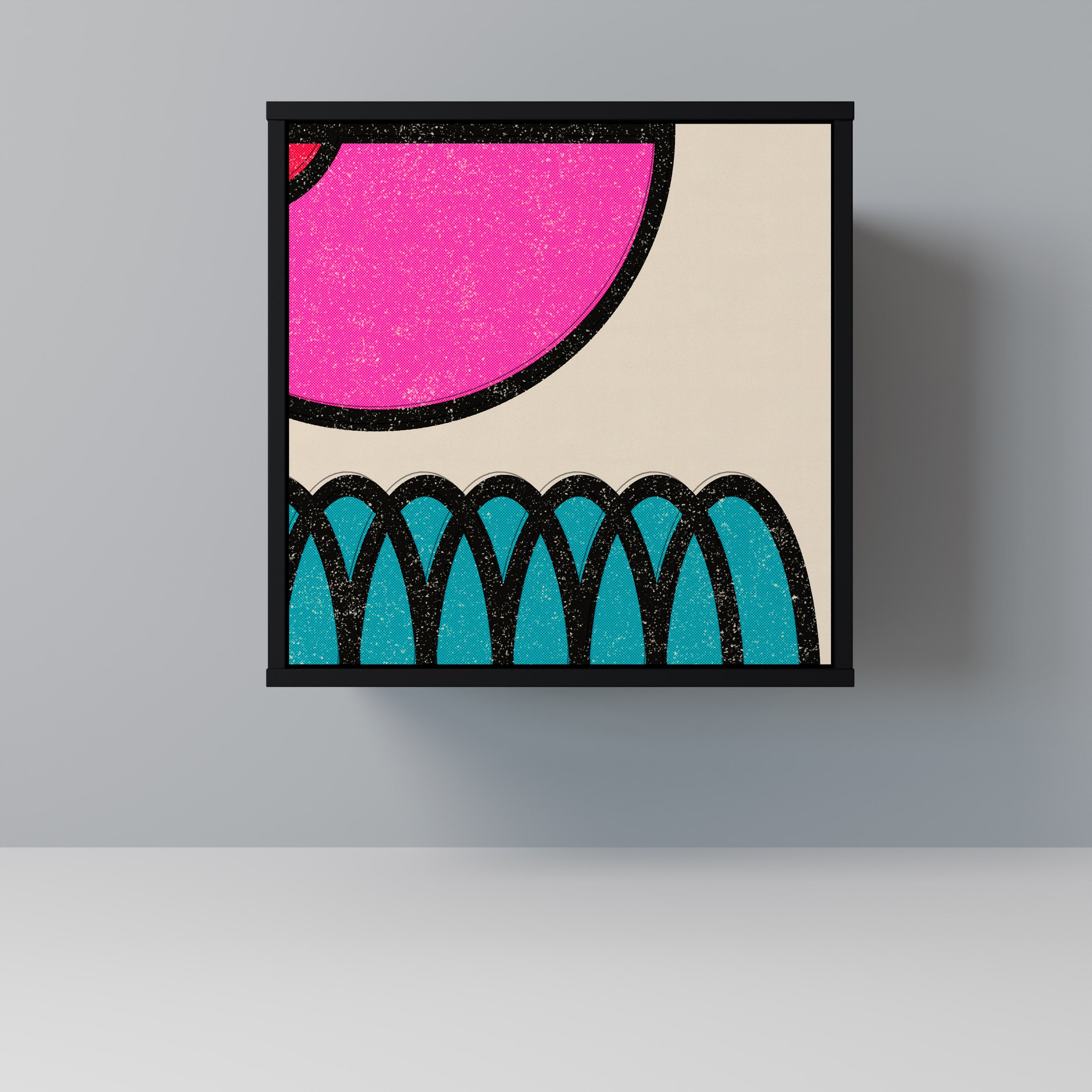 Aparador GEOMETRIC RHAPSODY de 1 puerta en acabado negro