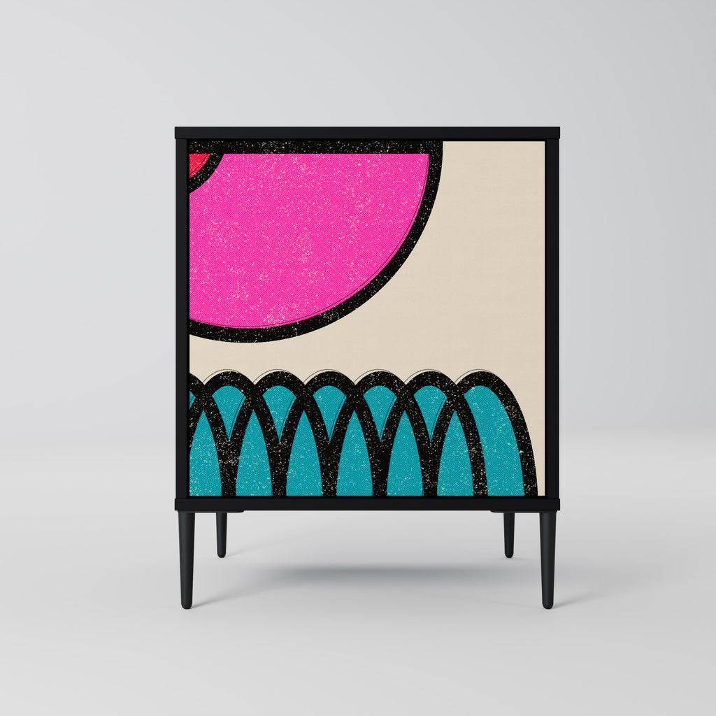 Aparador GEOMETRIC RHAPSODY de 1 puerta en acabado negro