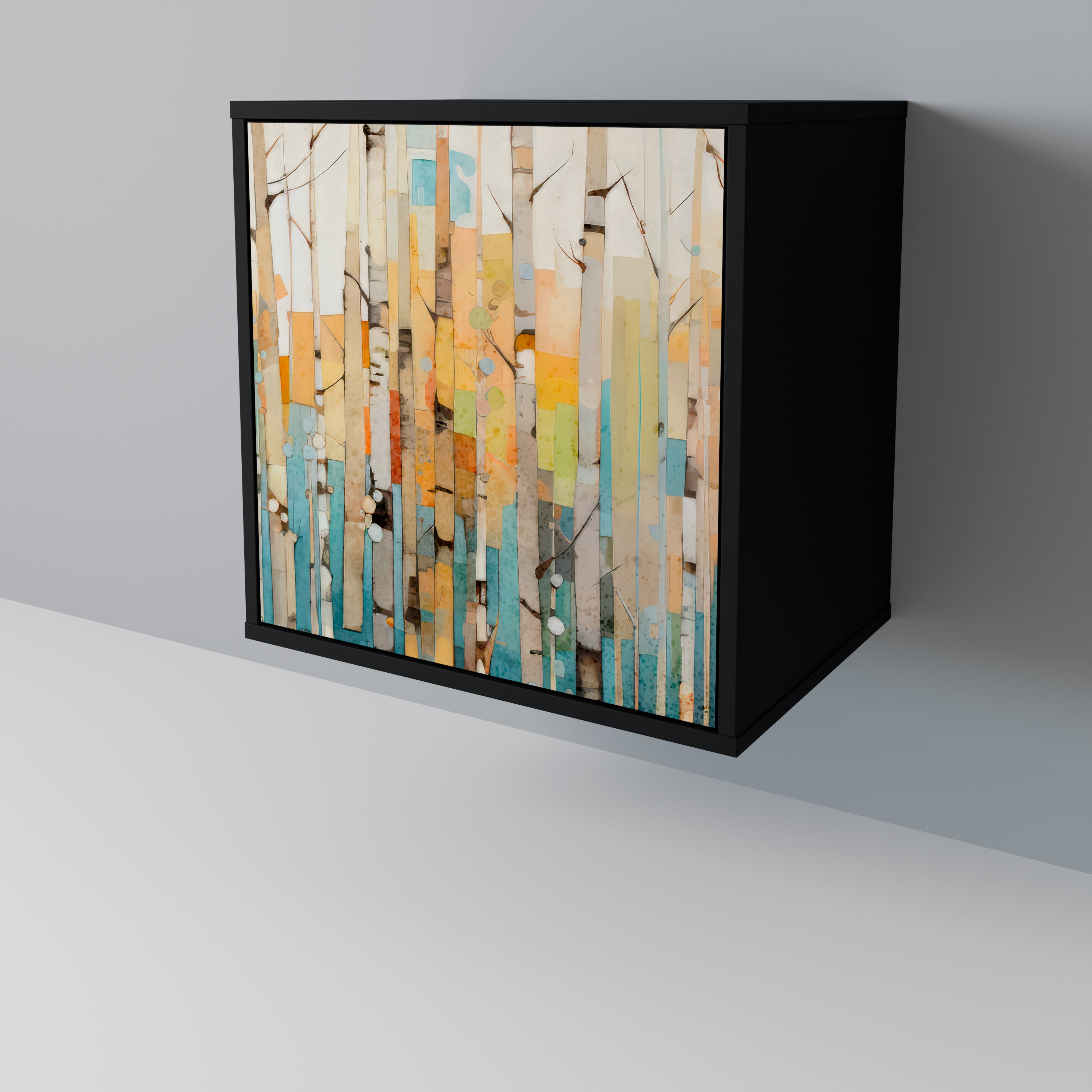 BIRCH KALEIDOSCOPE 1-Door Sideboard in Black Finish