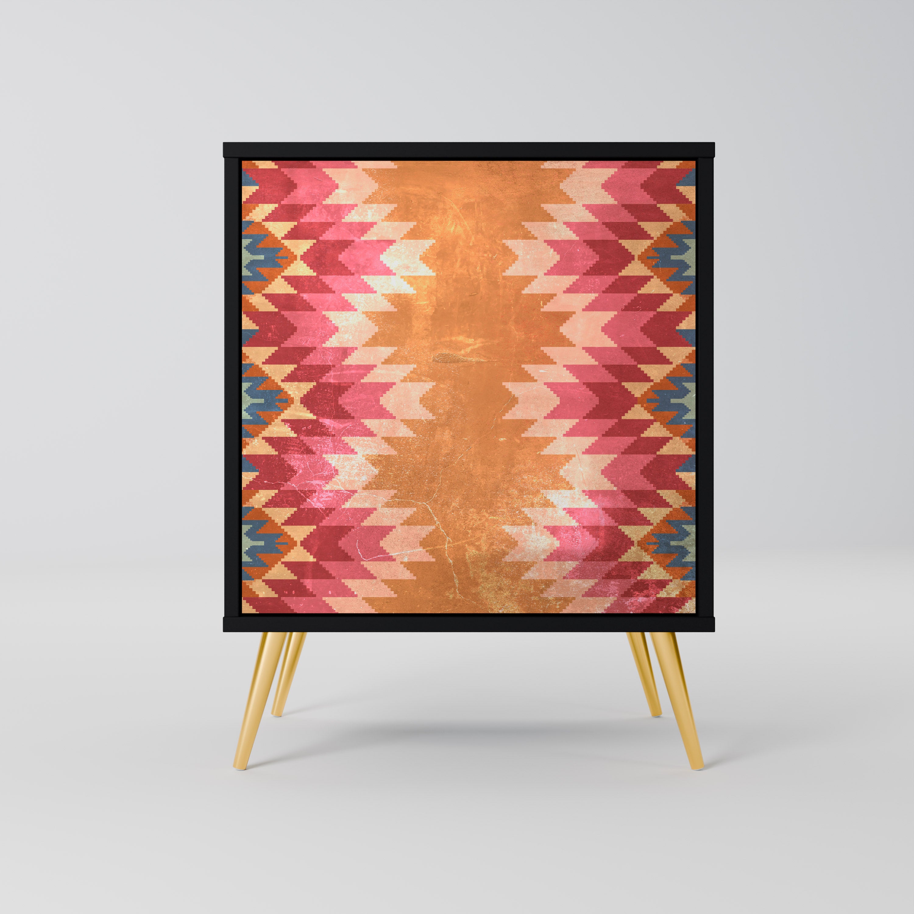 Aparador INDIAN FOLK de 1 puerta en acabado negro