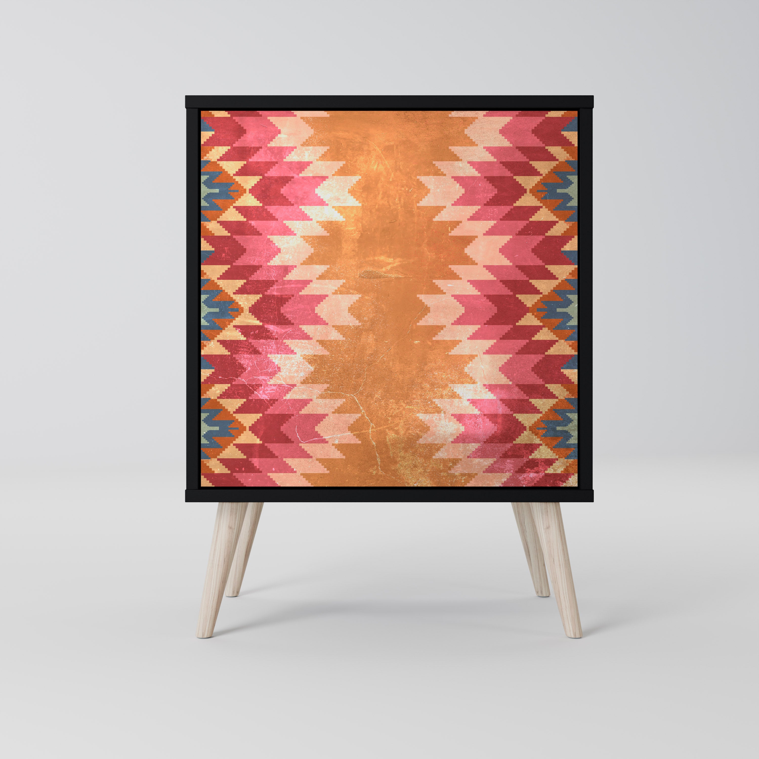 Aparador INDIAN FOLK de 1 puerta en acabado negro