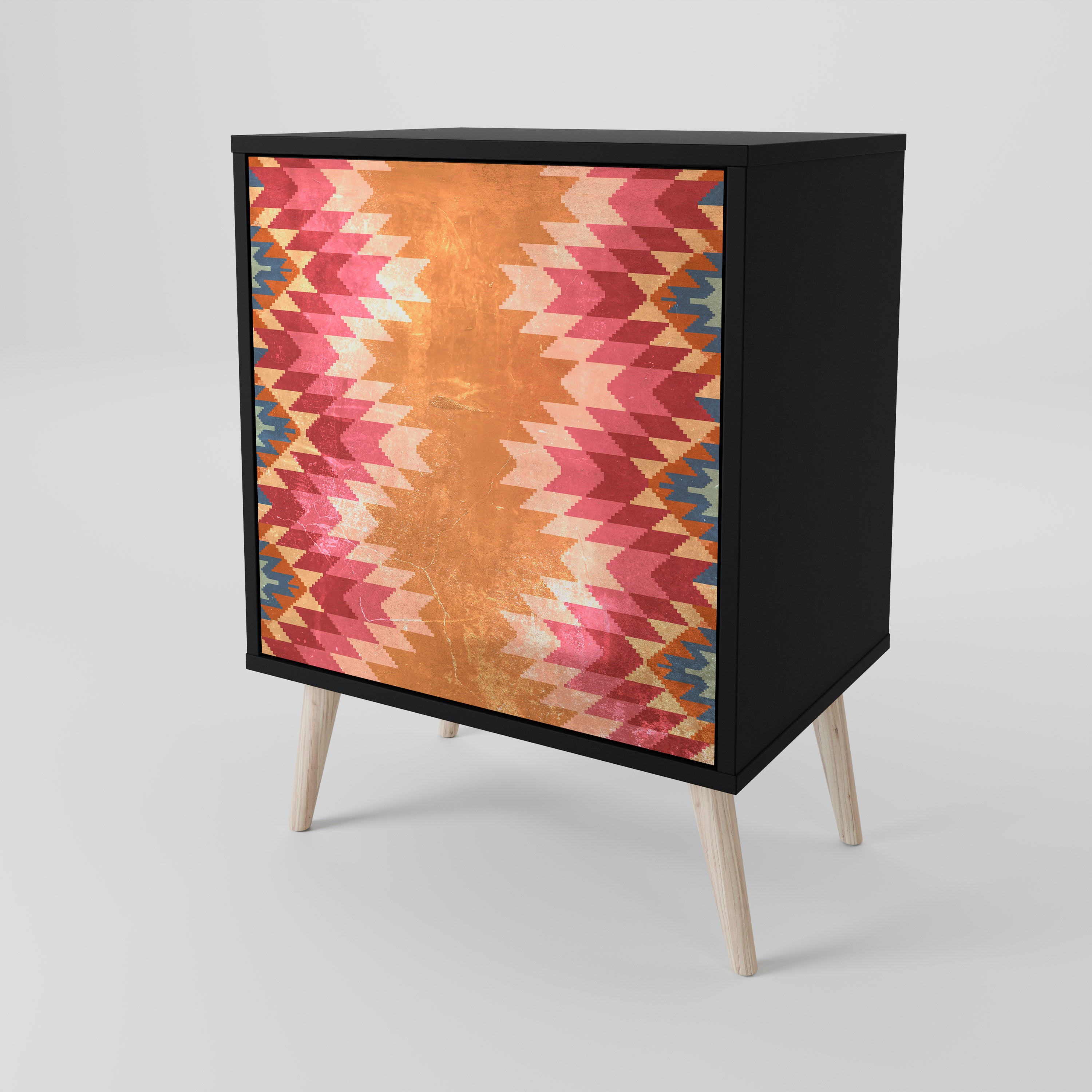 Aparador INDIAN FOLK de 1 puerta en acabado negro