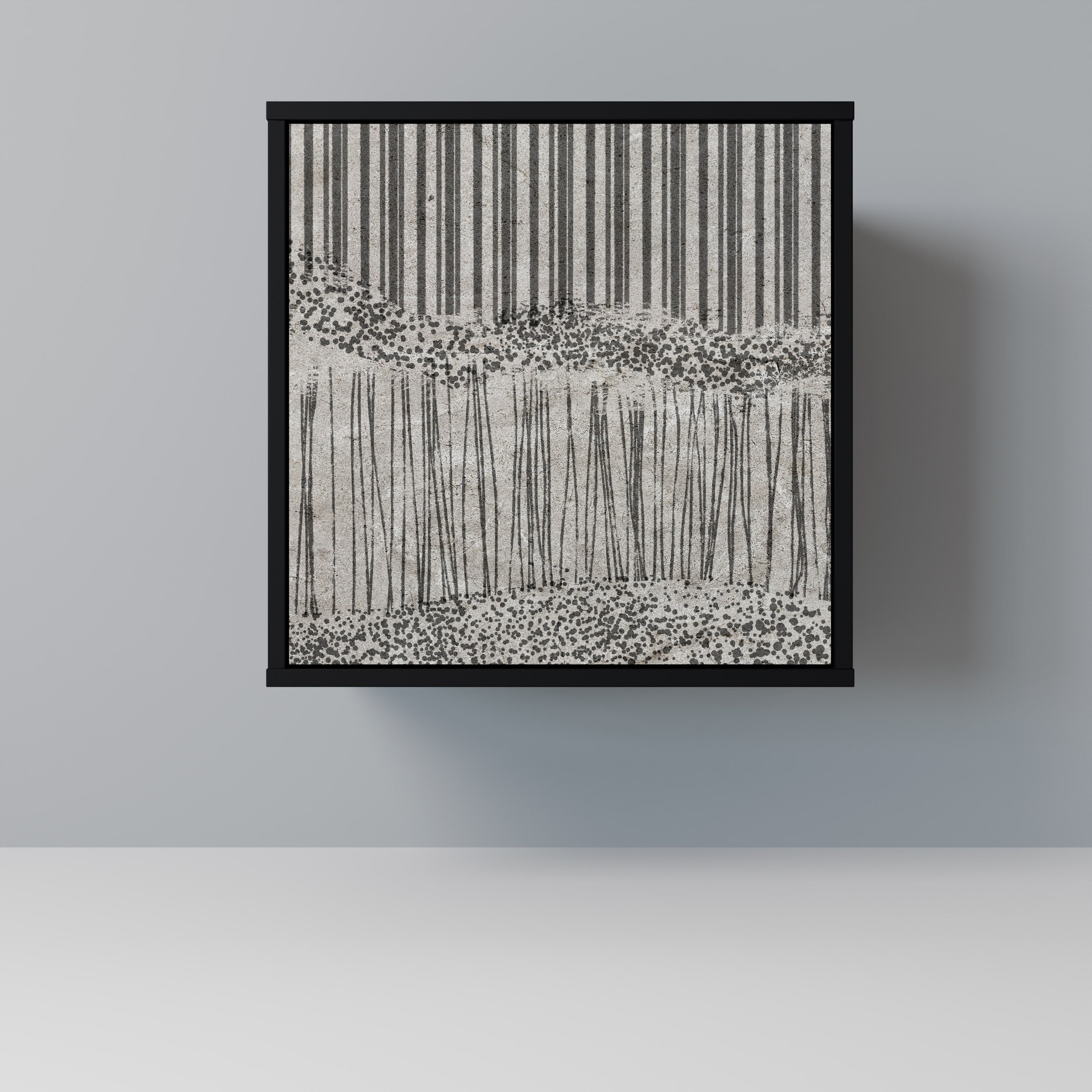 Aparador de una puerta GRAIN LINES en acabado negro