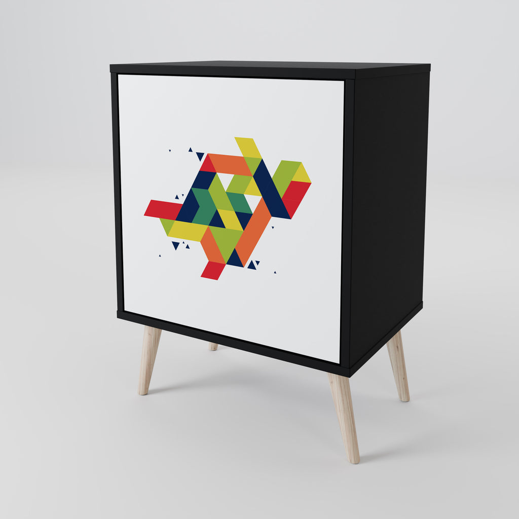 Aparador FUTURE SIGN de ​​1 puerta en acabado negro