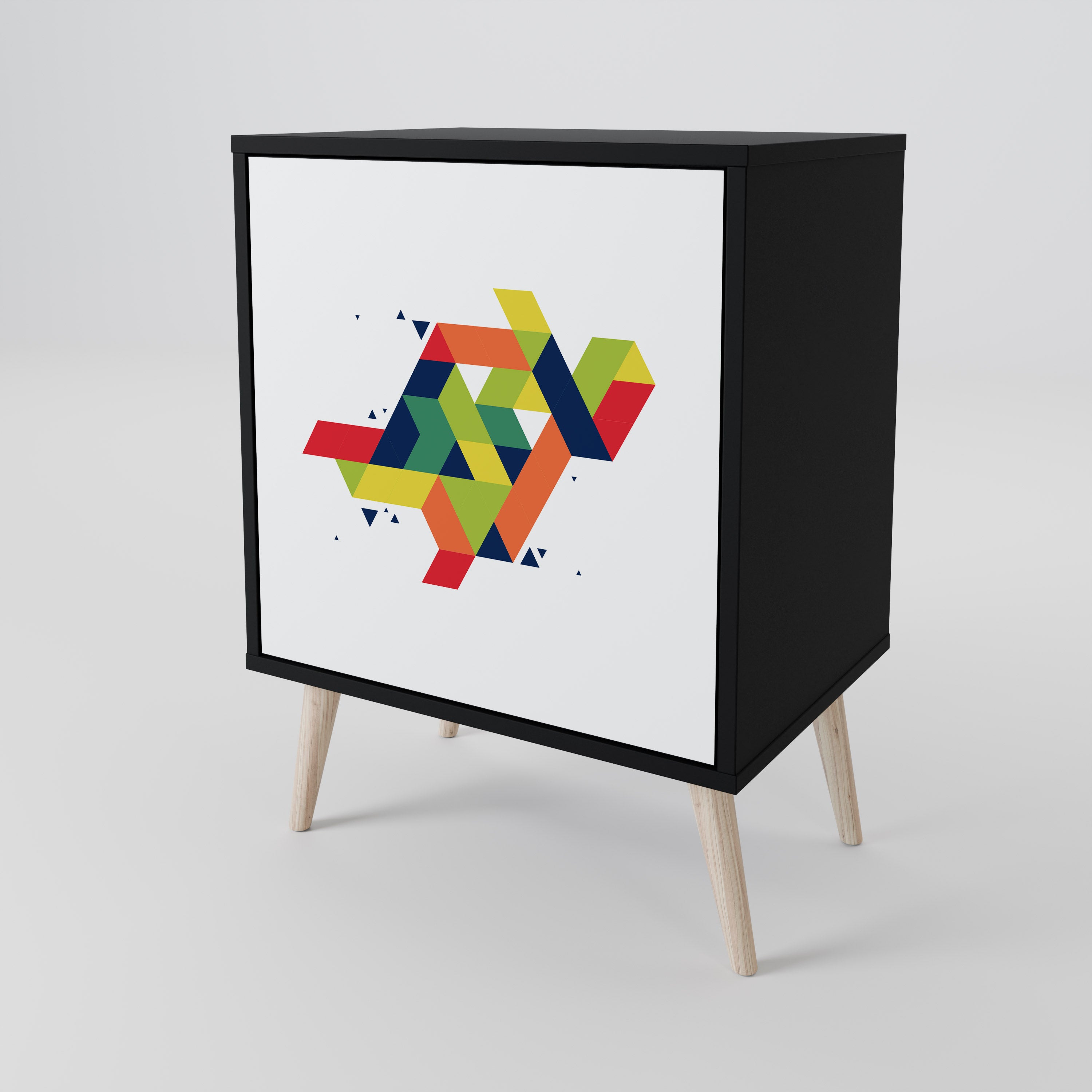 Aparador FUTURE SIGN de ​​1 puerta en acabado negro