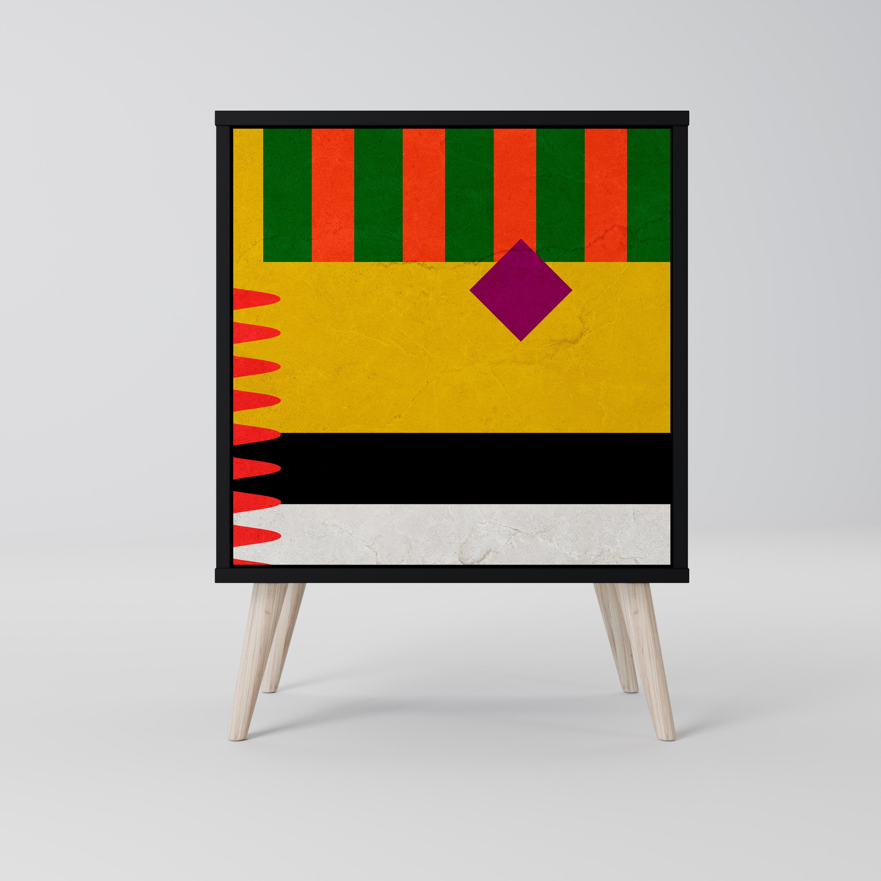 Aparador VIVID ART de 1 puerta en acabado negro