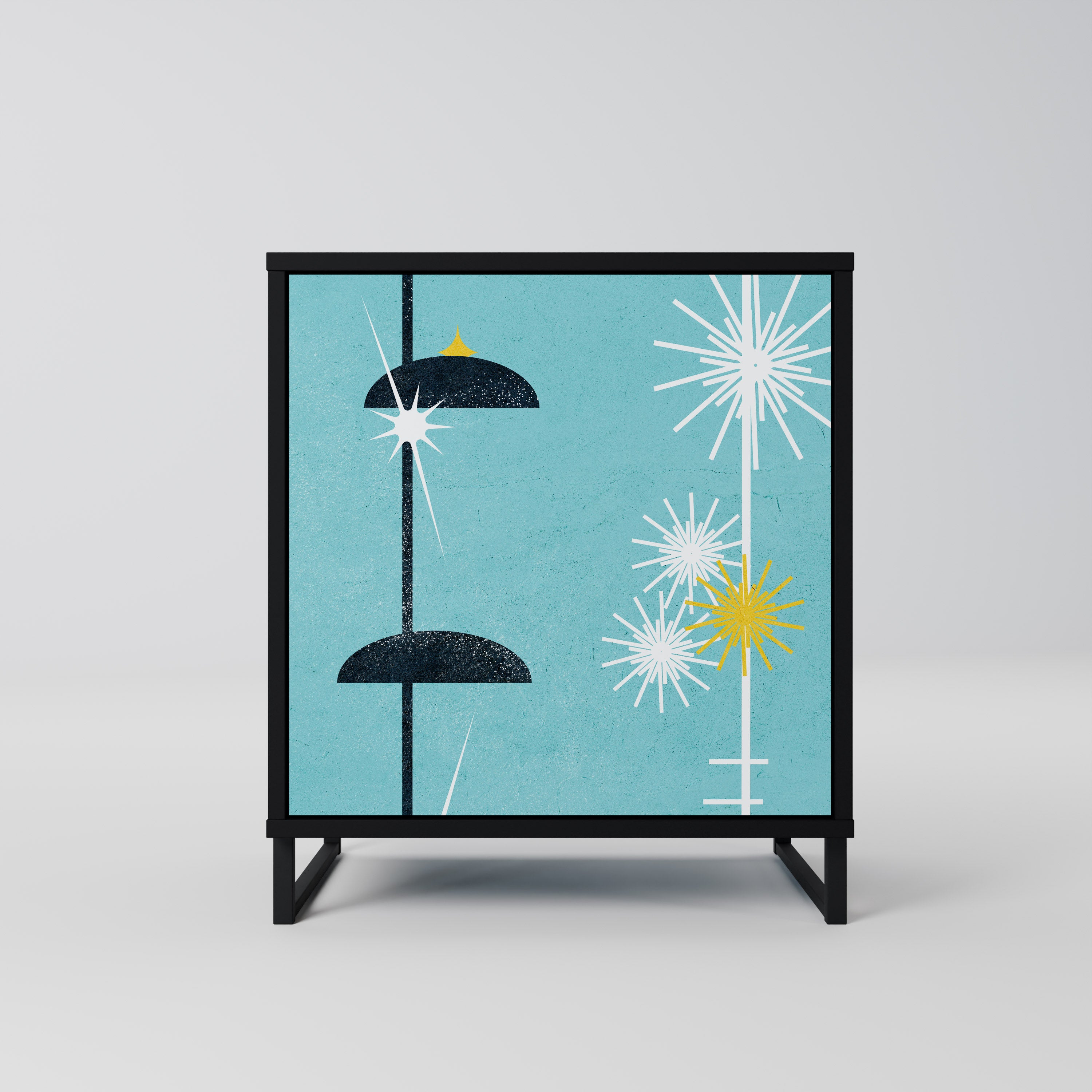 Aparador de 1 puerta PATHS TO HAPPINESS en acabado negro