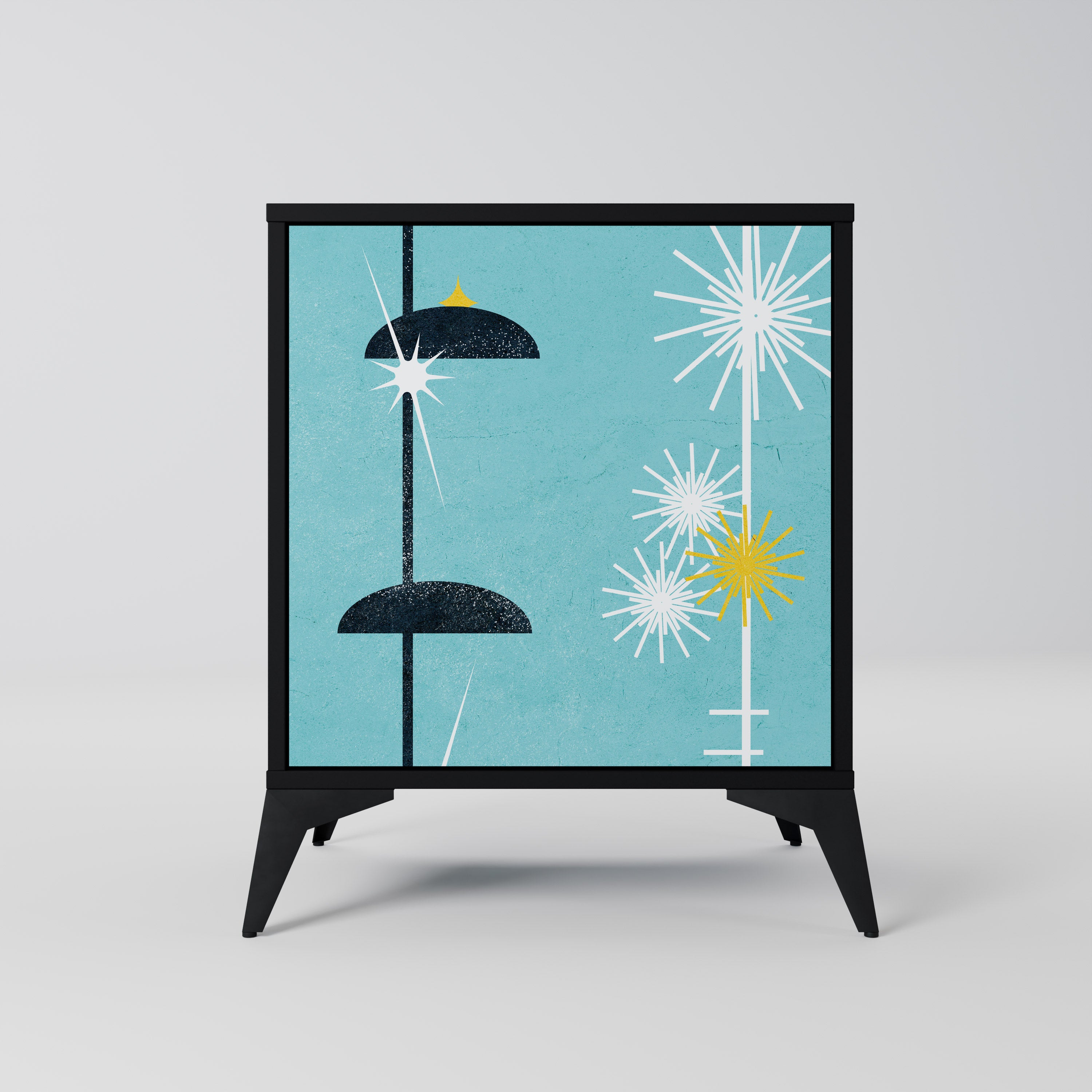 Aparador de 1 puerta PATHS TO HAPPINESS en acabado negro