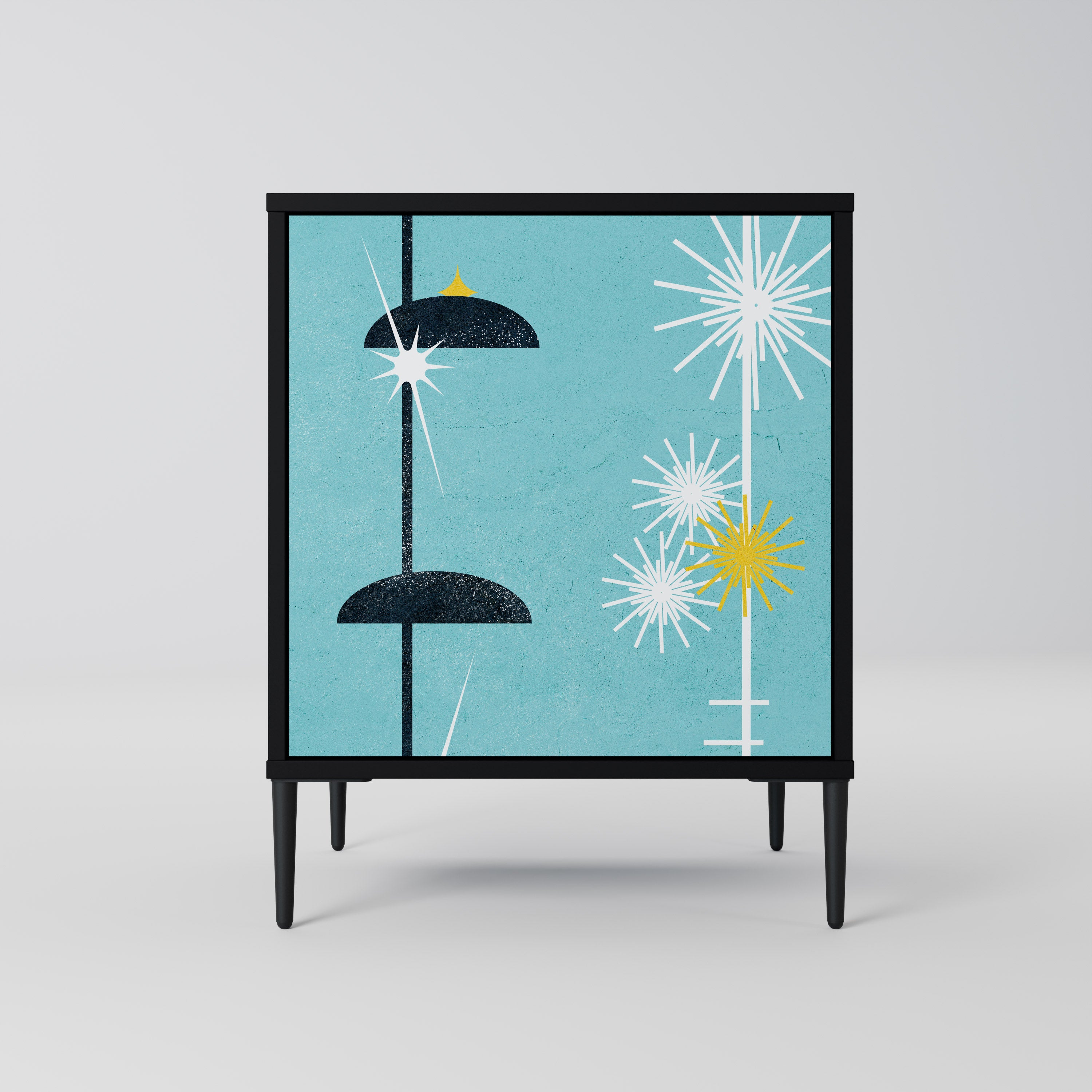 Aparador de 1 puerta PATHS TO HAPPINESS en acabado negro