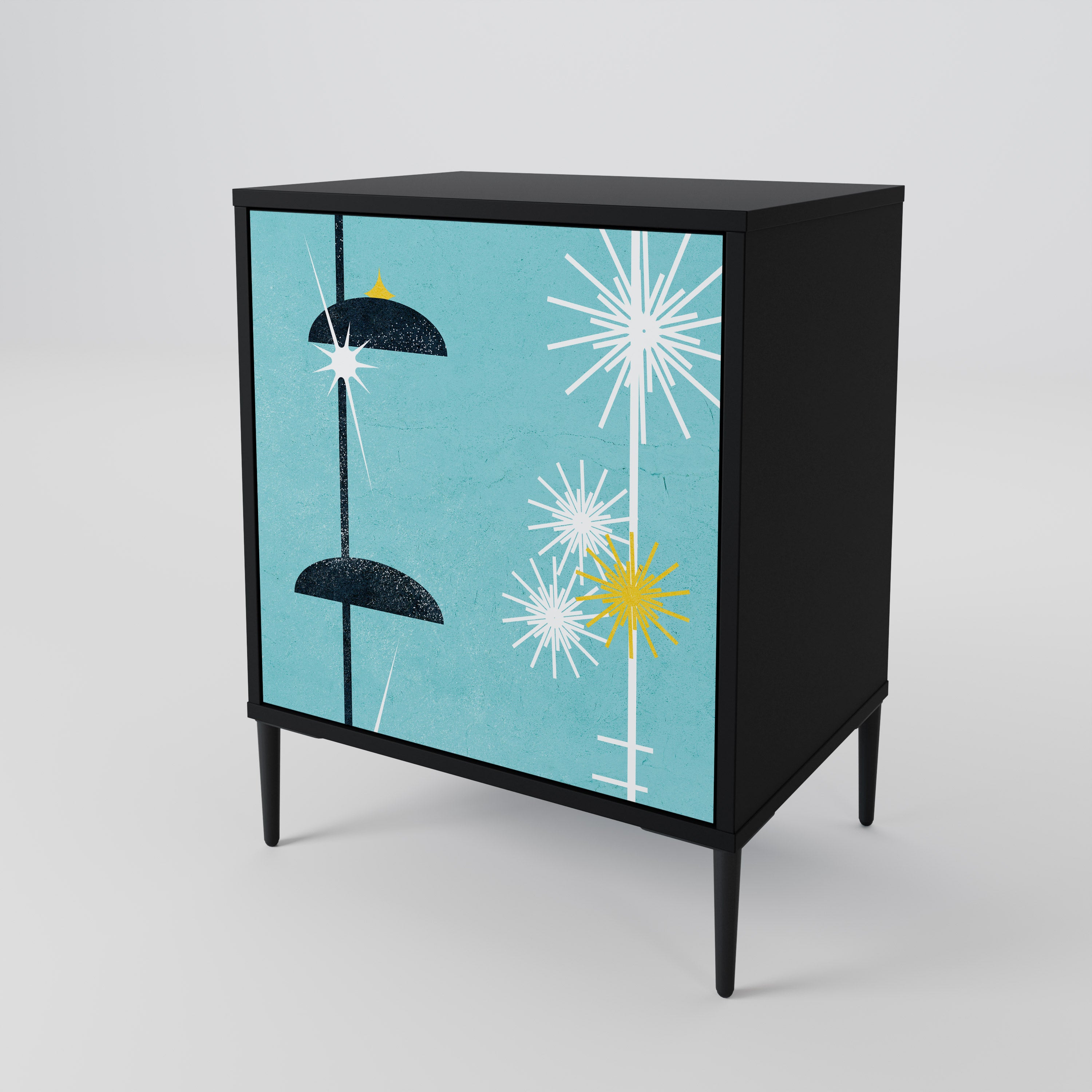 Aparador de 1 puerta PATHS TO HAPPINESS en acabado negro