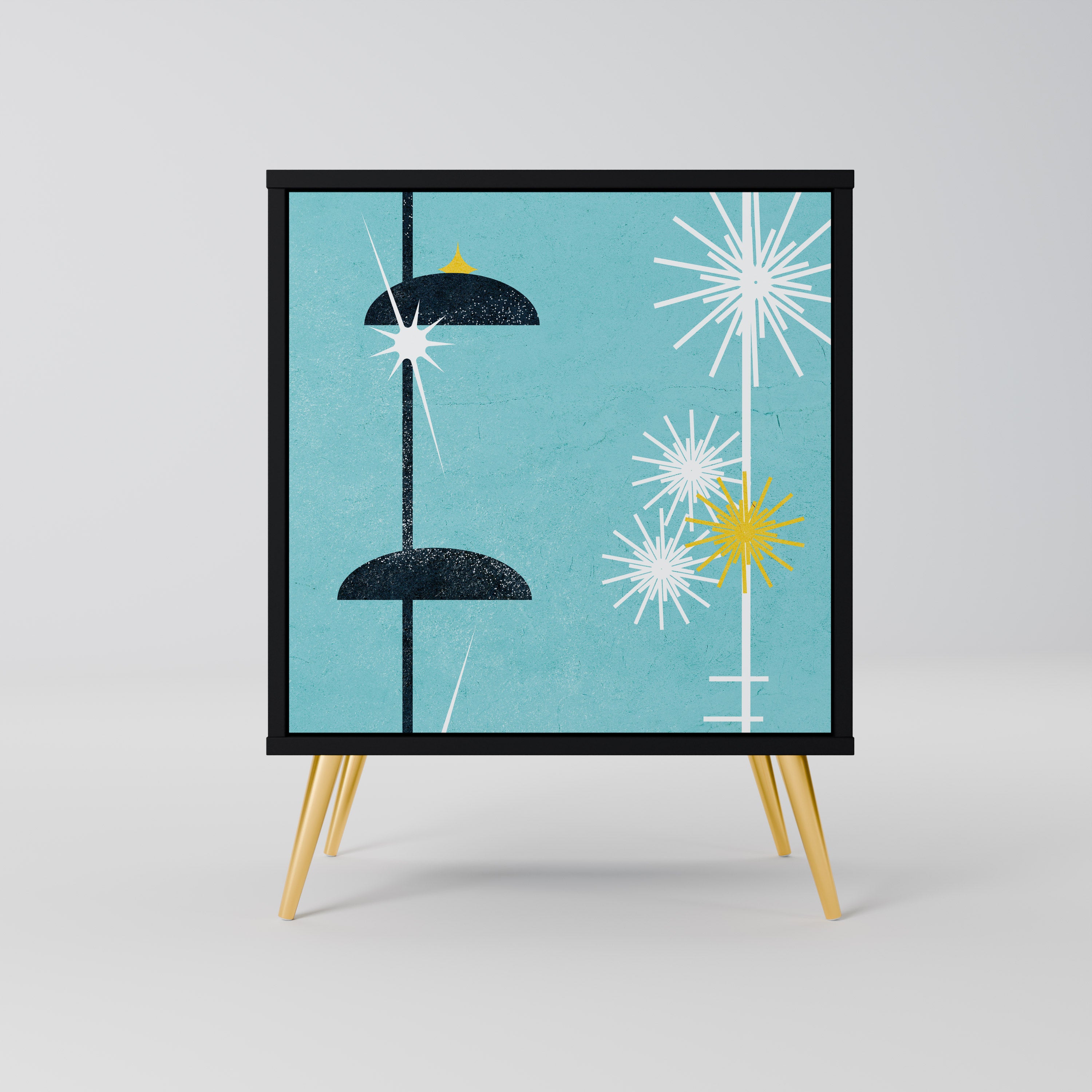 Aparador de 1 puerta PATHS TO HAPPINESS en acabado negro