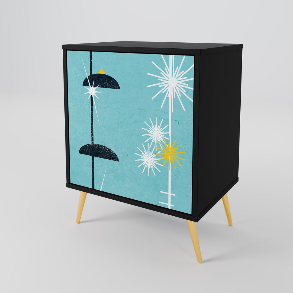 Aparador de 1 puerta PATHS TO HAPPINESS en acabado negro