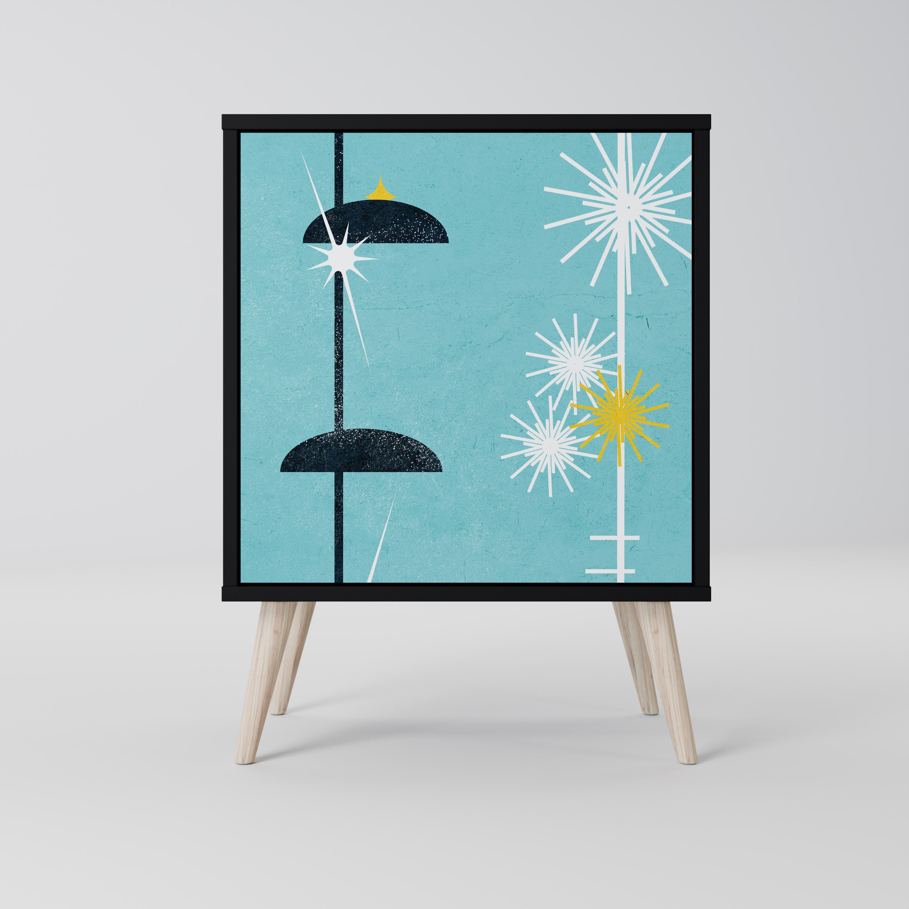 Aparador de 1 puerta PATHS TO HAPPINESS en acabado negro