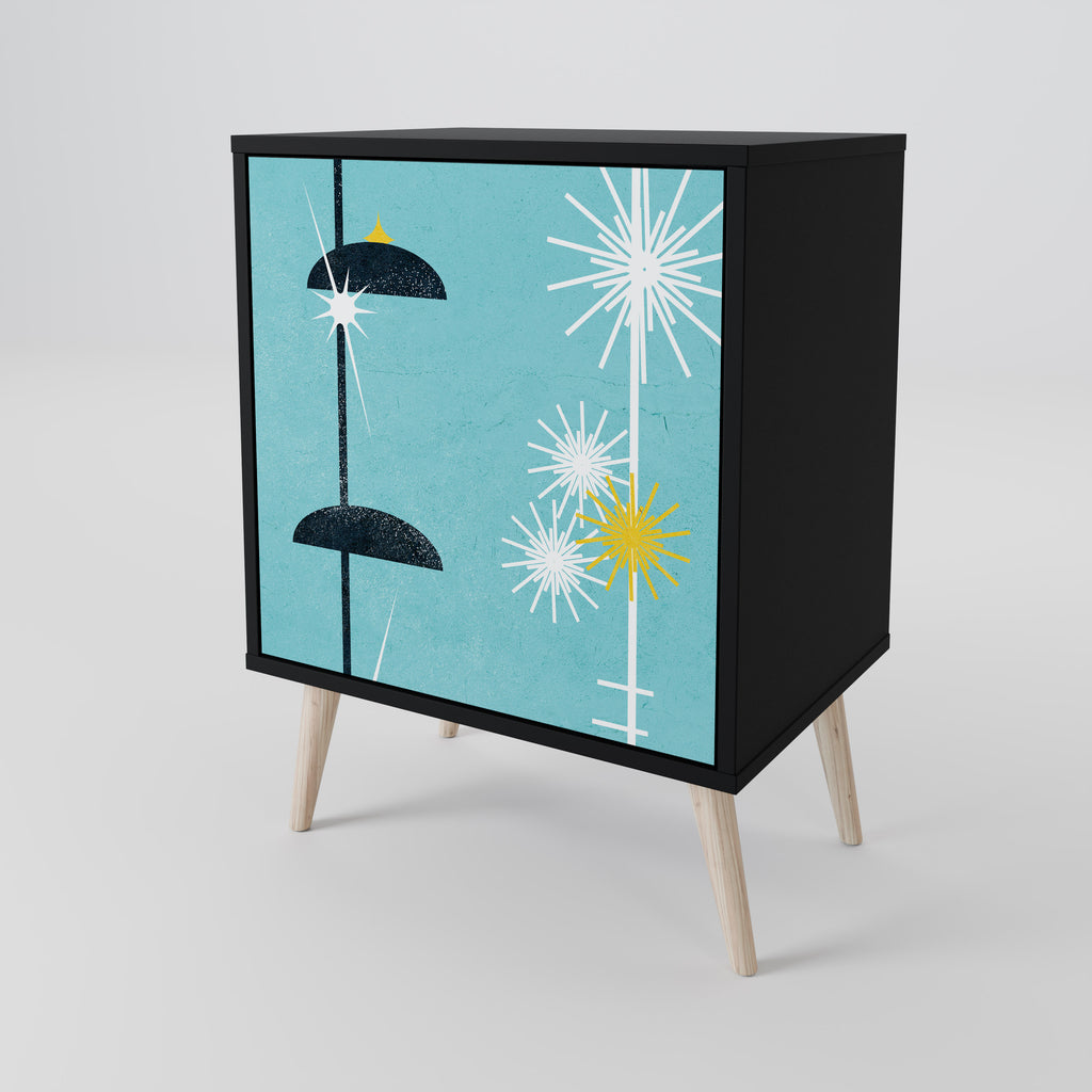 Aparador de 1 puerta PATHS TO HAPPINESS en acabado negro