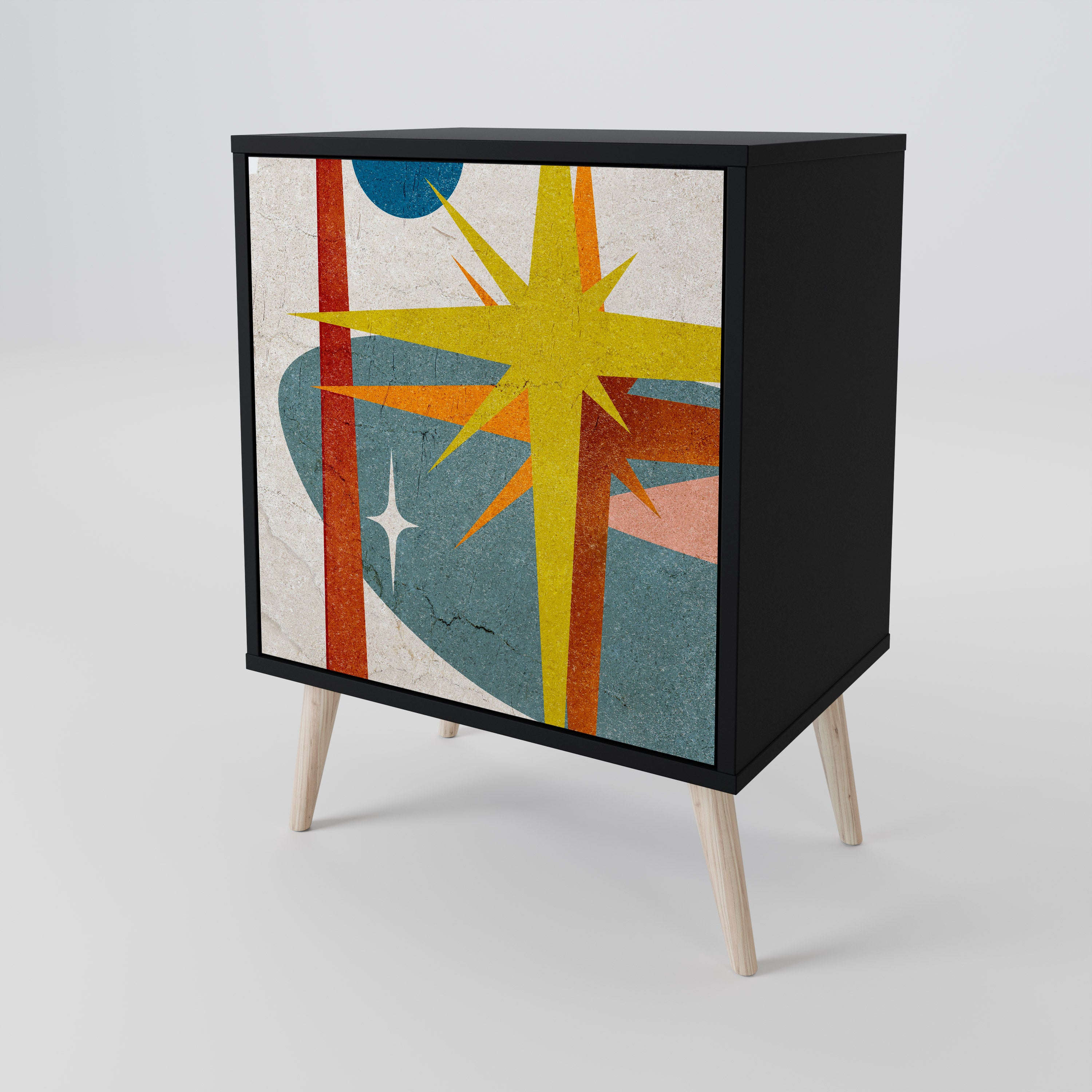 Aparador INTERSTELLAR VIBES de 1 puerta en acabado negro