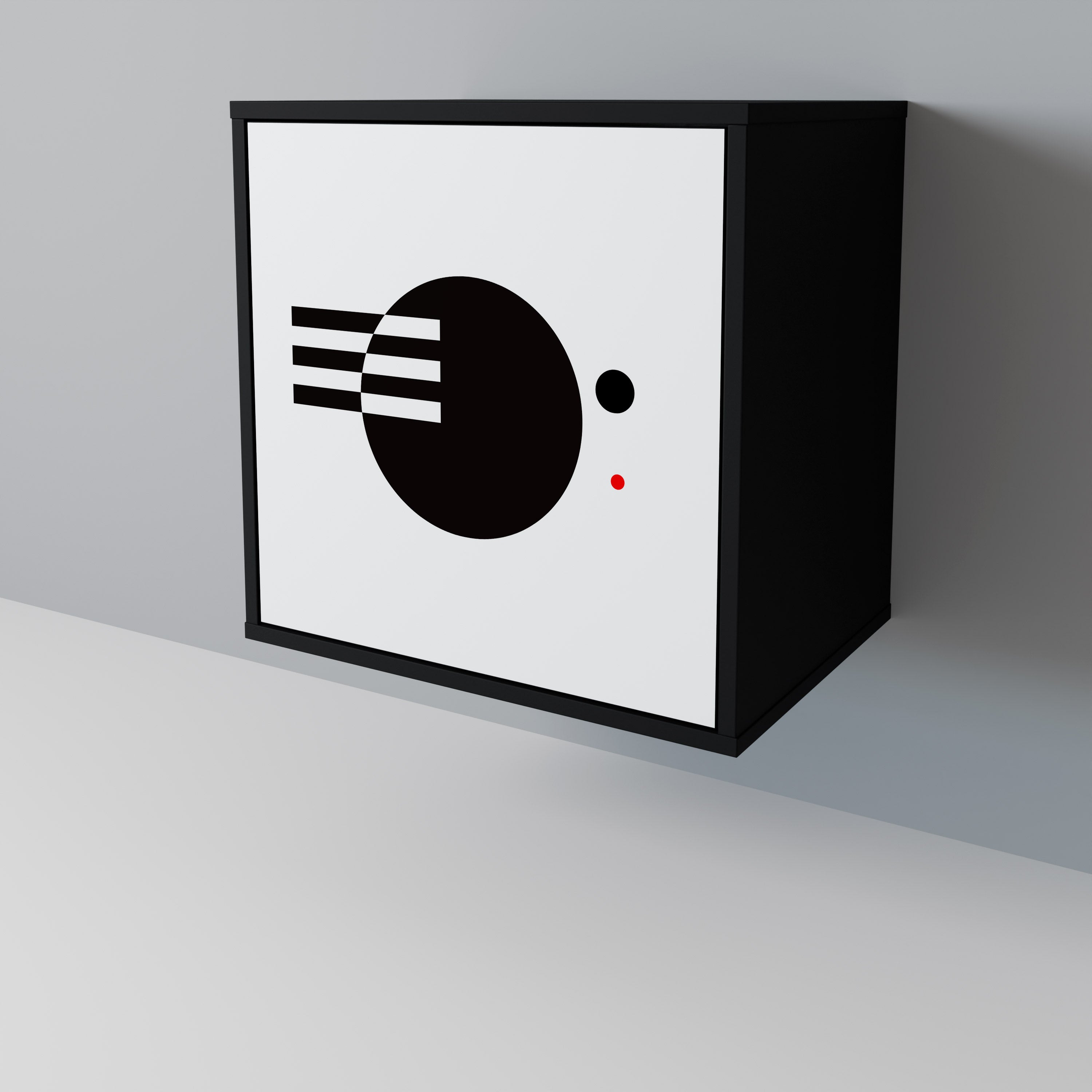 BLACK AND WHITE COMBINATION 1-Door Sideboard in Black Finish