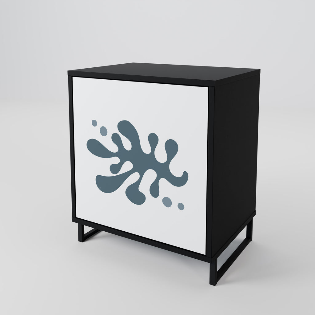 Aparador WONDERLAND VEGETATION de 1 puerta en acabado negro