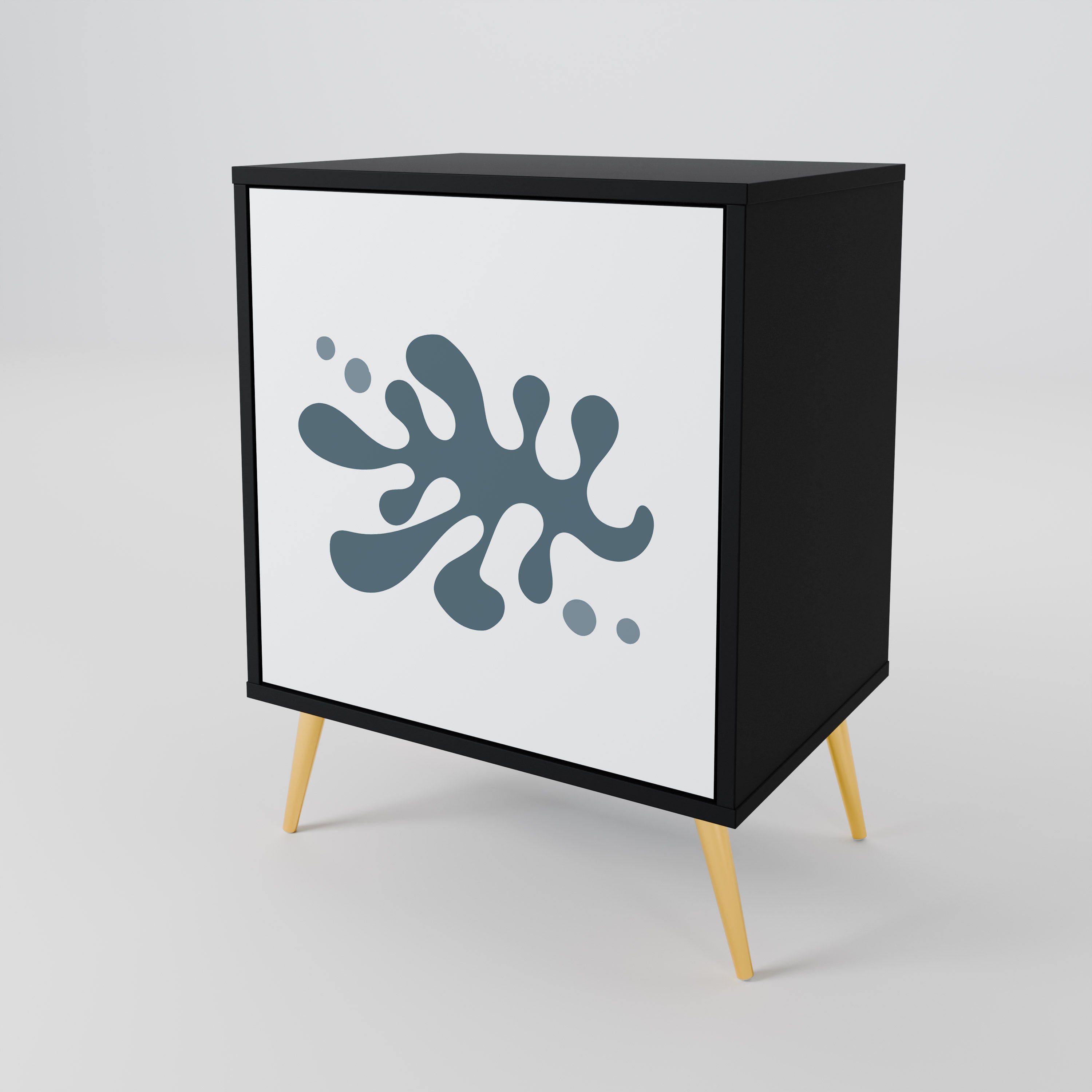 Aparador WONDERLAND VEGETATION de 1 puerta en acabado negro