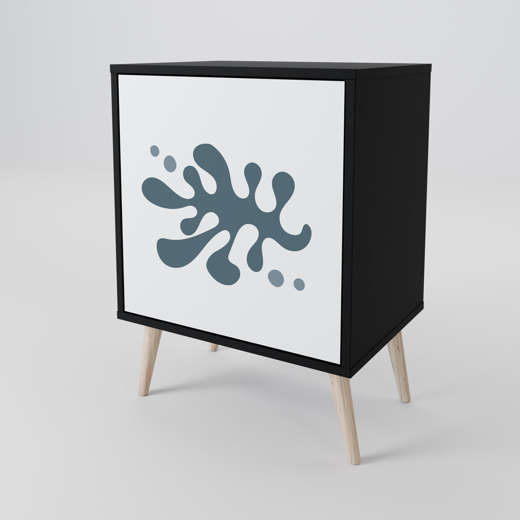 Aparador WONDERLAND VEGETATION de 1 puerta en acabado negro