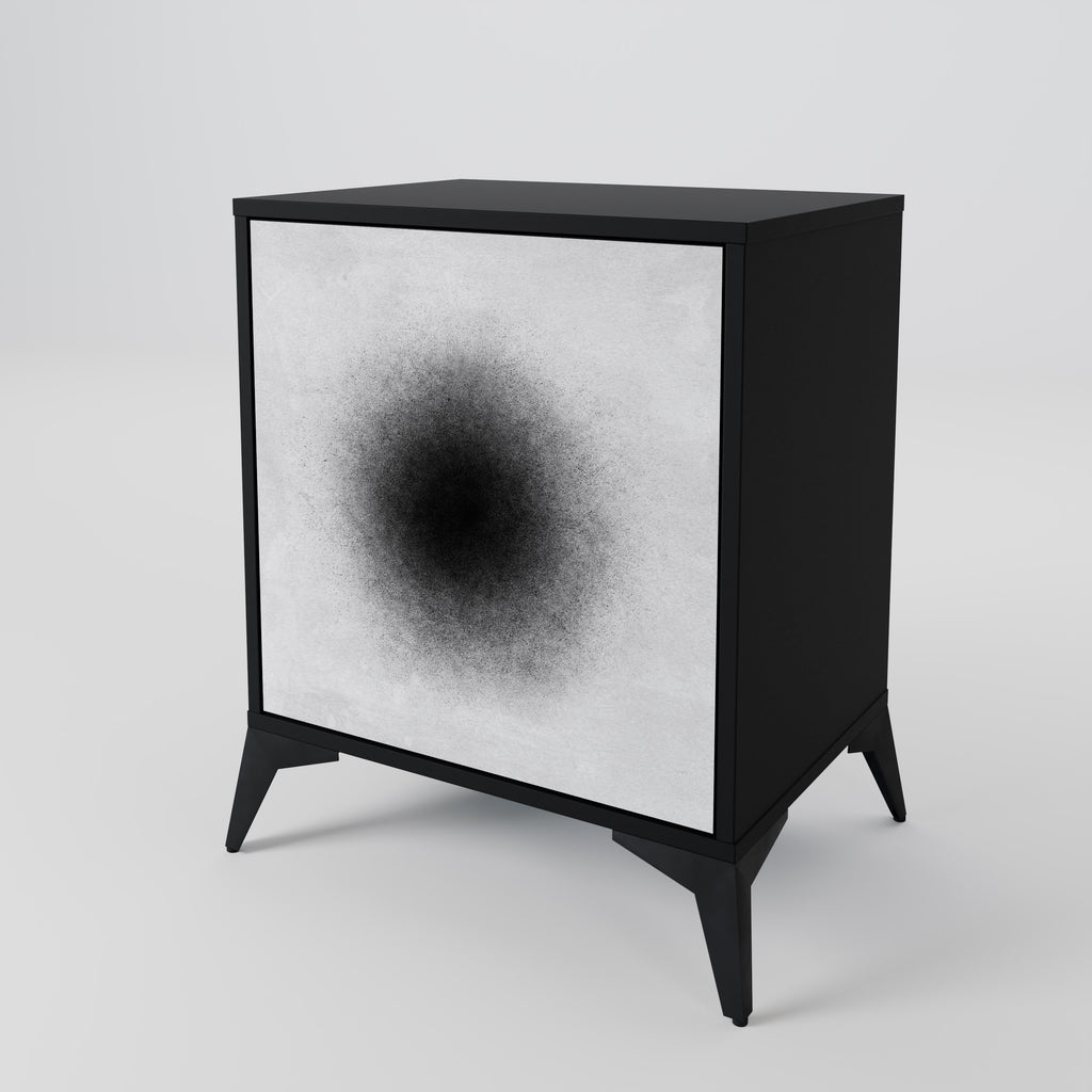 BLACK HOLE 1-Door Sideboard in Black Finish