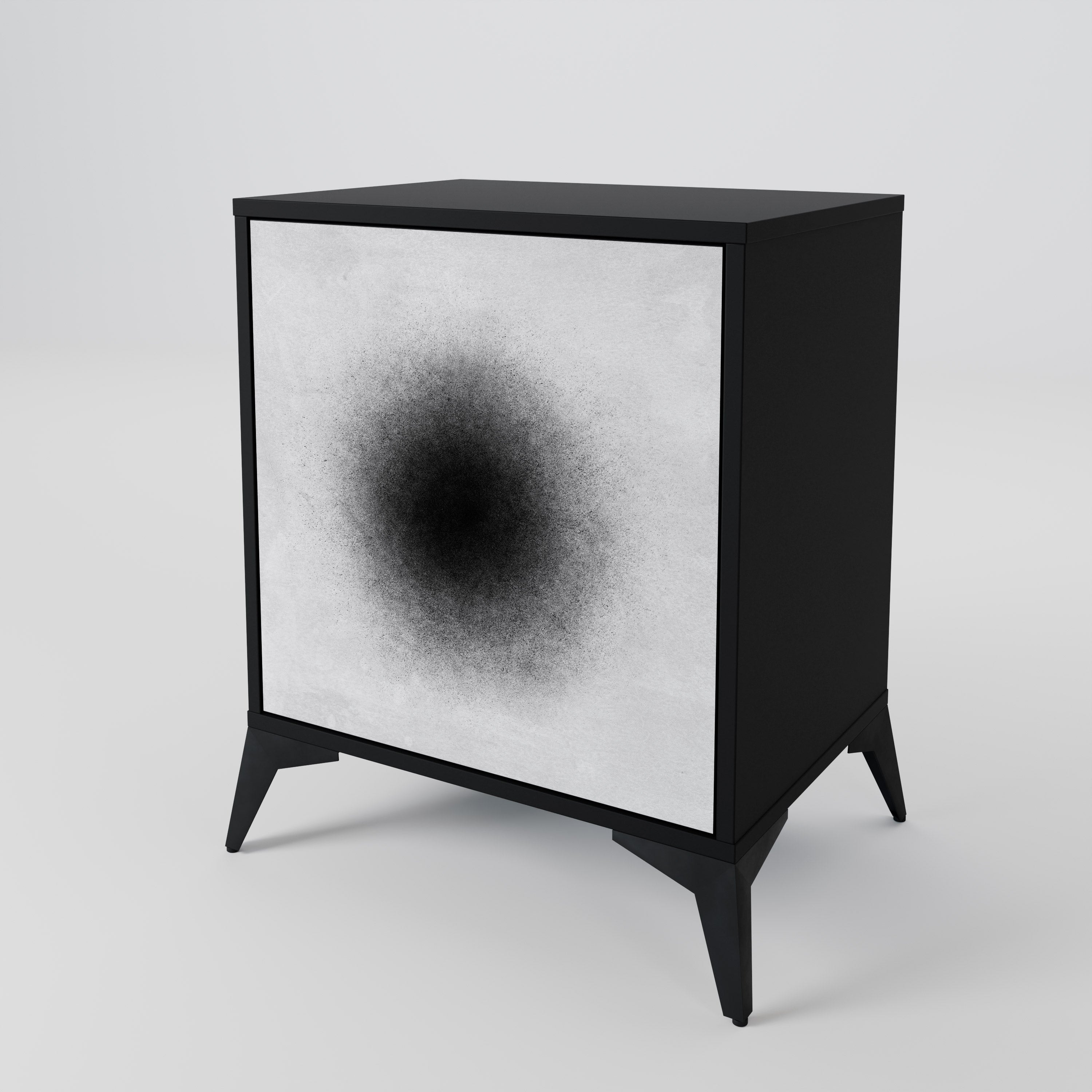 BLACK HOLE 1-Door Sideboard in Black Finish