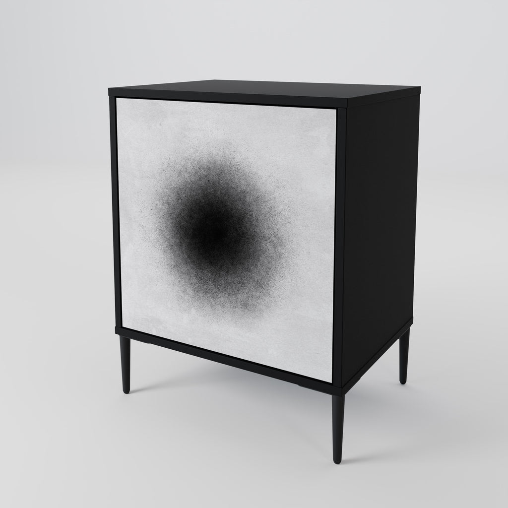 BLACK HOLE 1-Door Sideboard in Black Finish