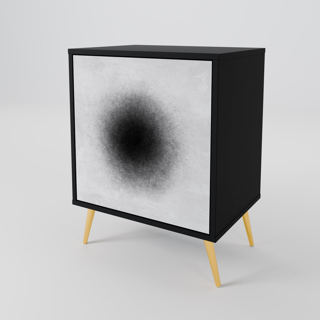 BLACK HOLE 1-Door Sideboard in Black Finish