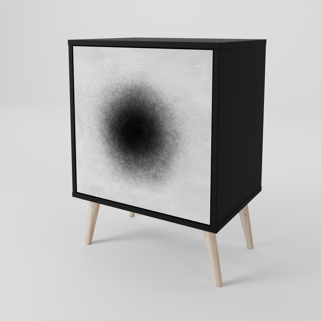 BLACK HOLE 1-Door Sideboard in Black Finish
