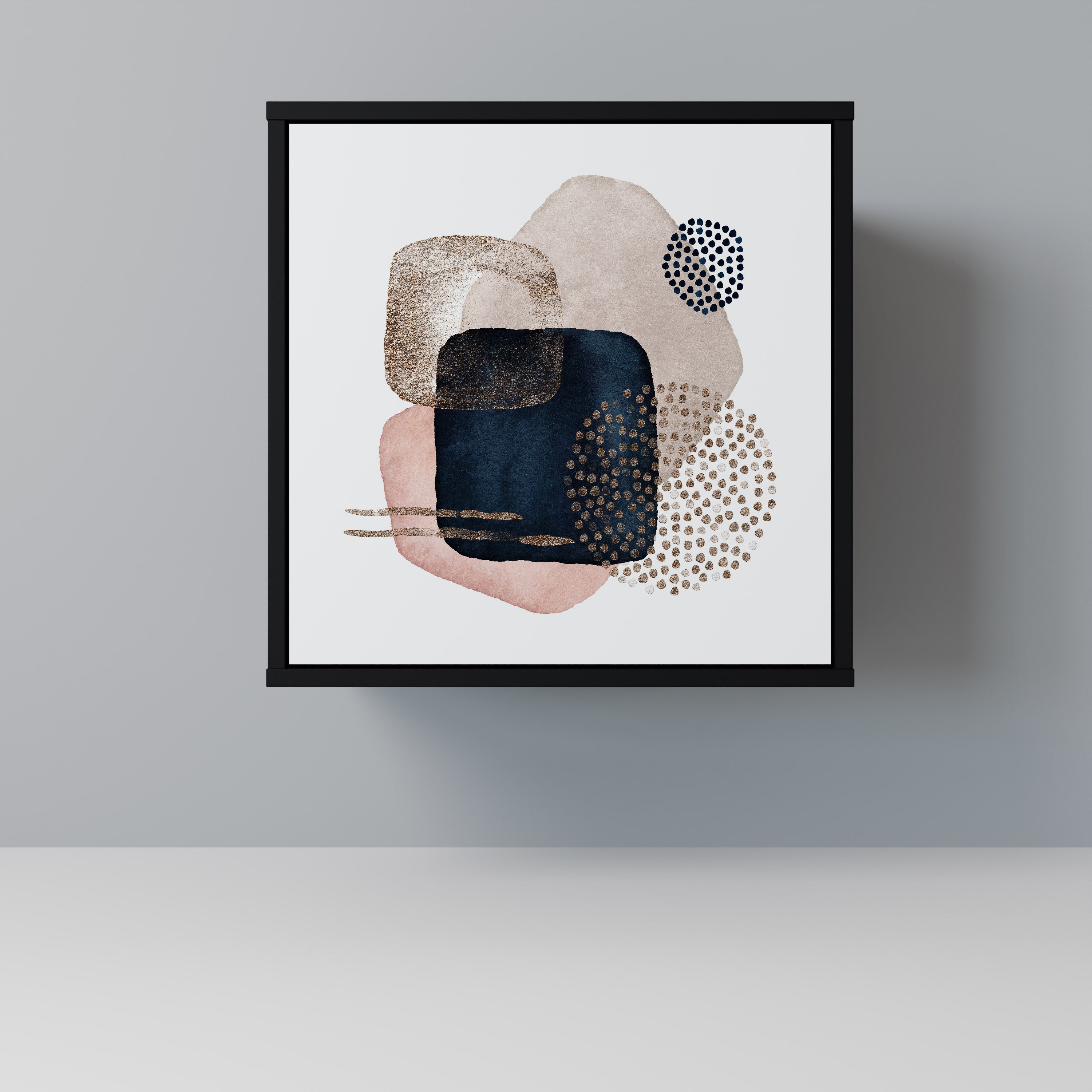 Aparador de 1 puerta COLORFUL SHAPES en acabado negro