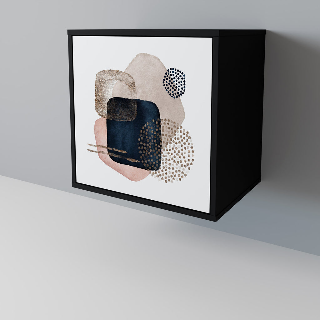 Aparador de 1 puerta COLORFUL SHAPES en acabado negro