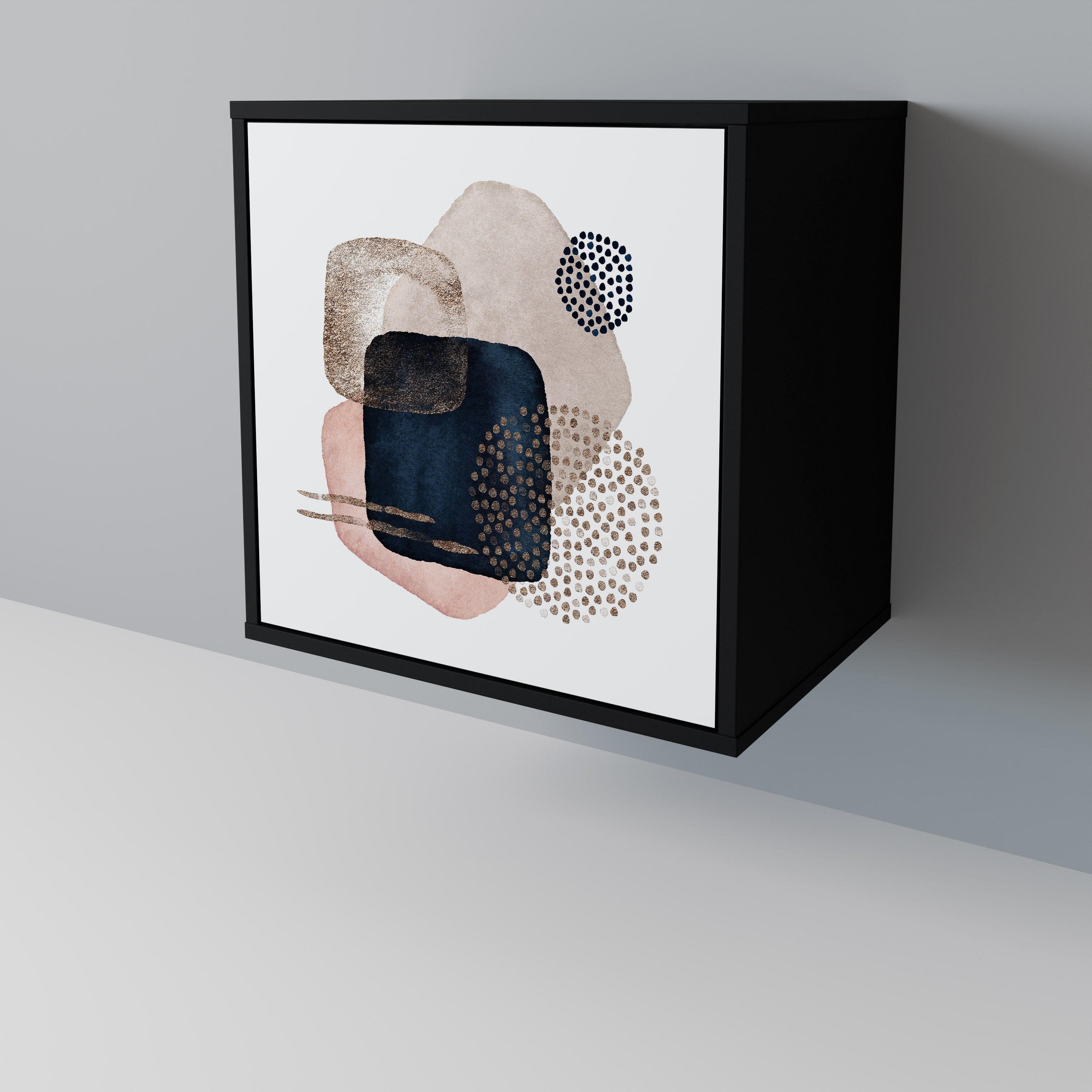 Aparador de 1 puerta COLORFUL SHAPES en acabado negro