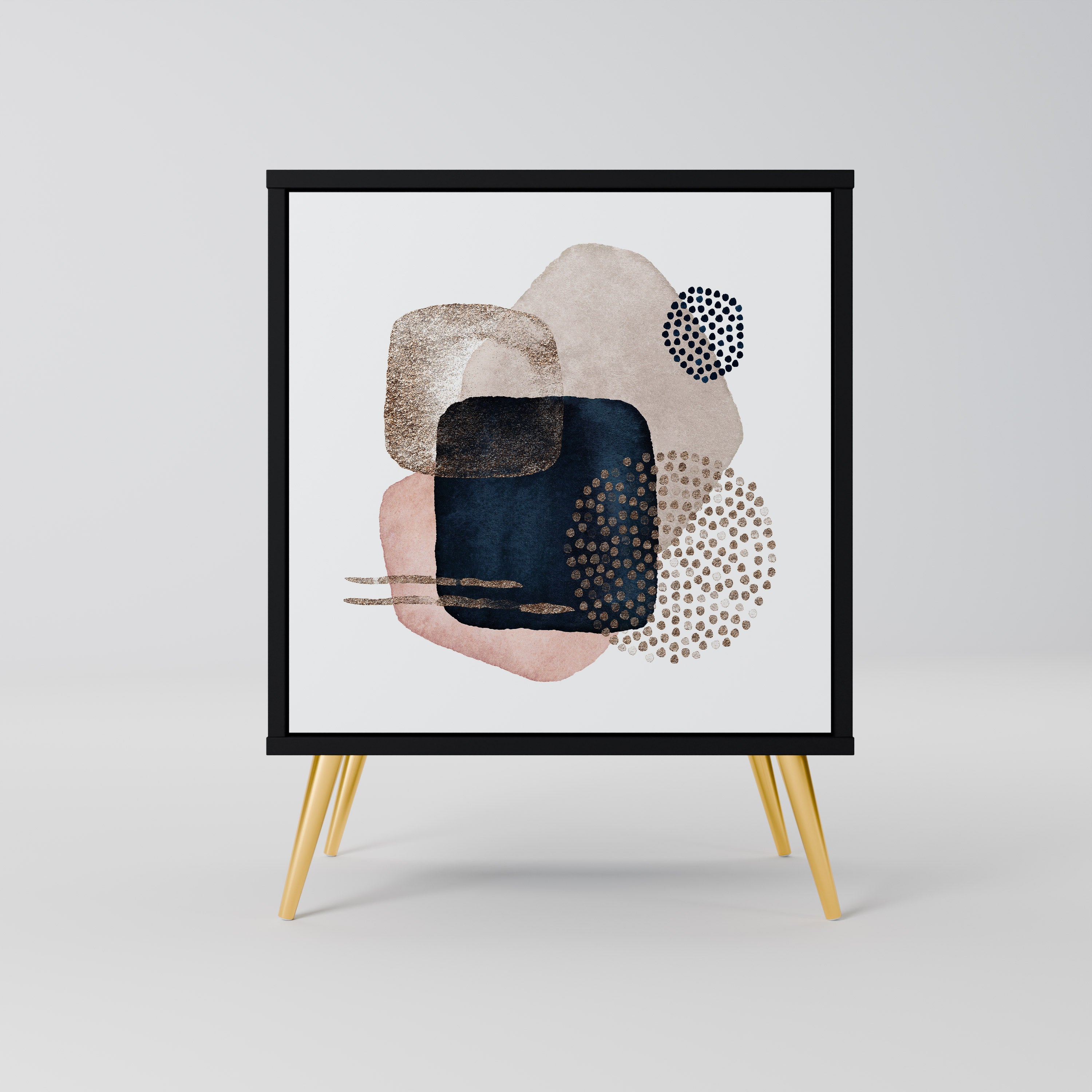 Aparador de 1 puerta COLORFUL SHAPES en acabado negro