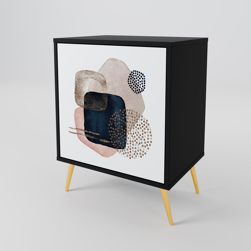 Aparador de 1 puerta COLORFUL SHAPES en acabado negro