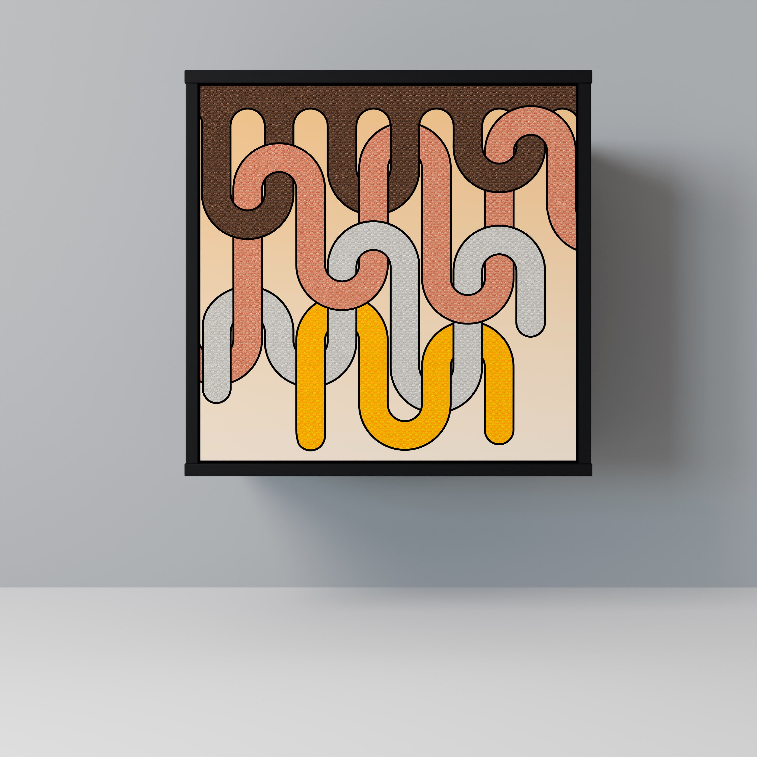 Aparador COLORFUL STRINGS de 1 puerta en acabado negro