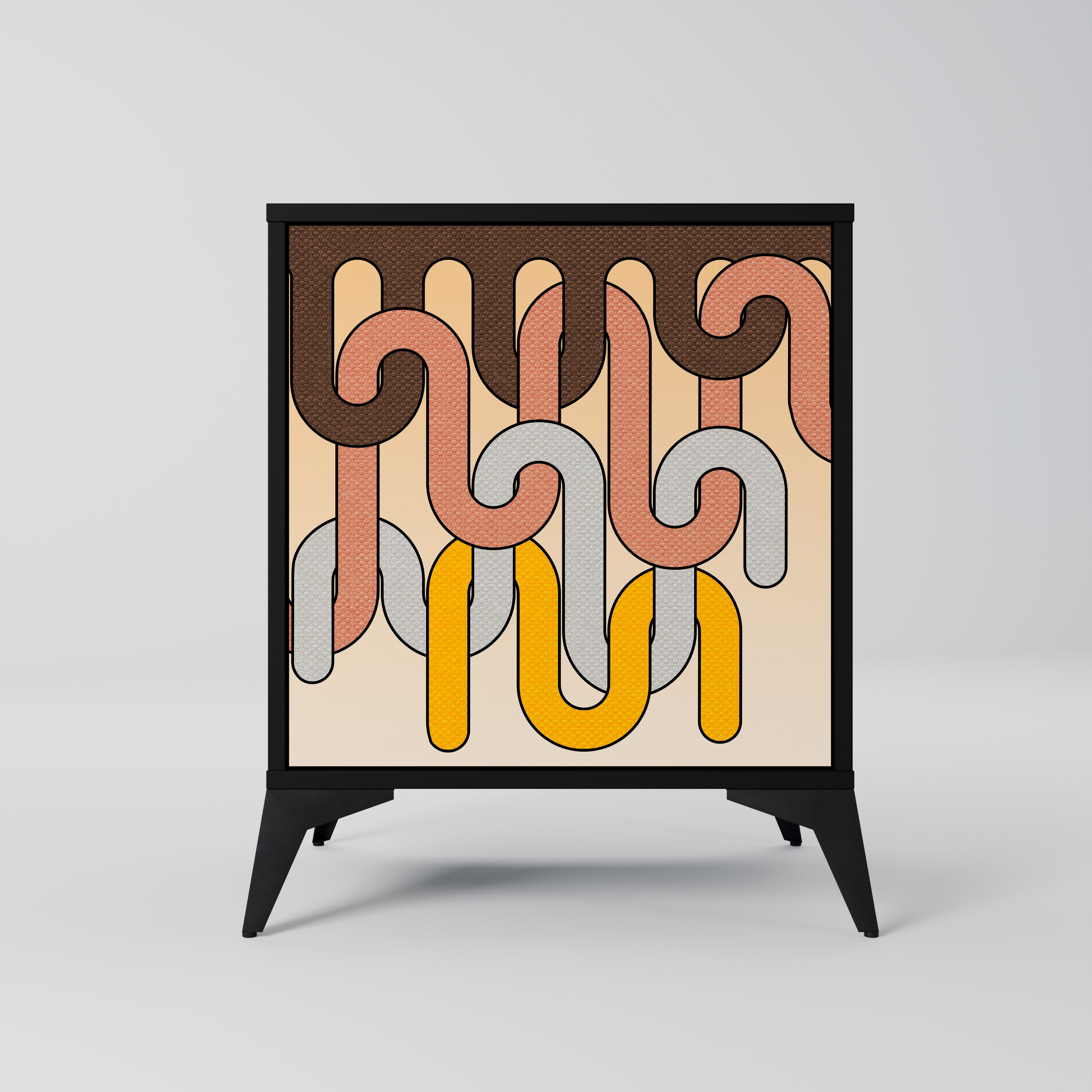 Aparador COLORFUL STRINGS de 1 puerta en acabado negro