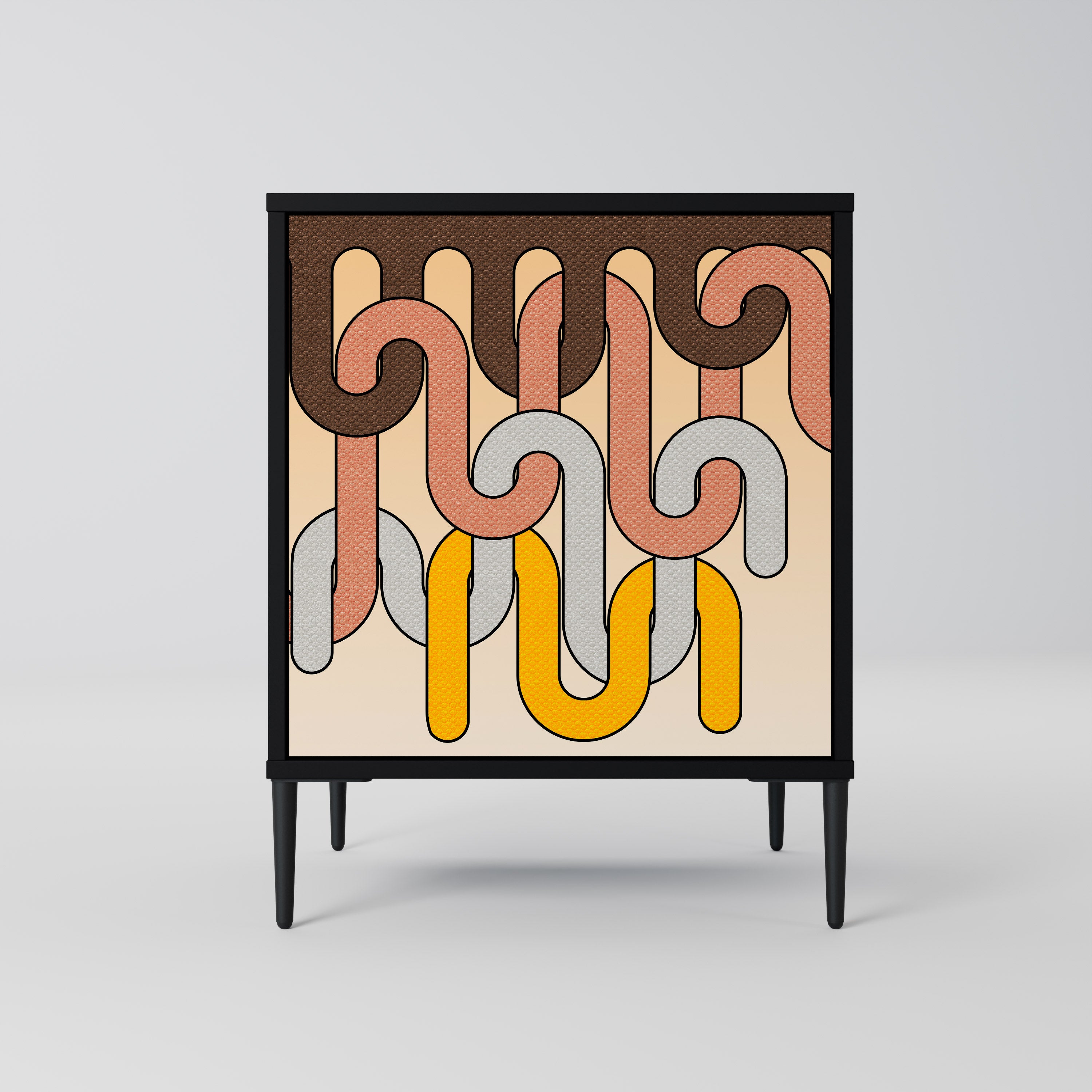 Aparador COLORFUL STRINGS de 1 puerta en acabado negro