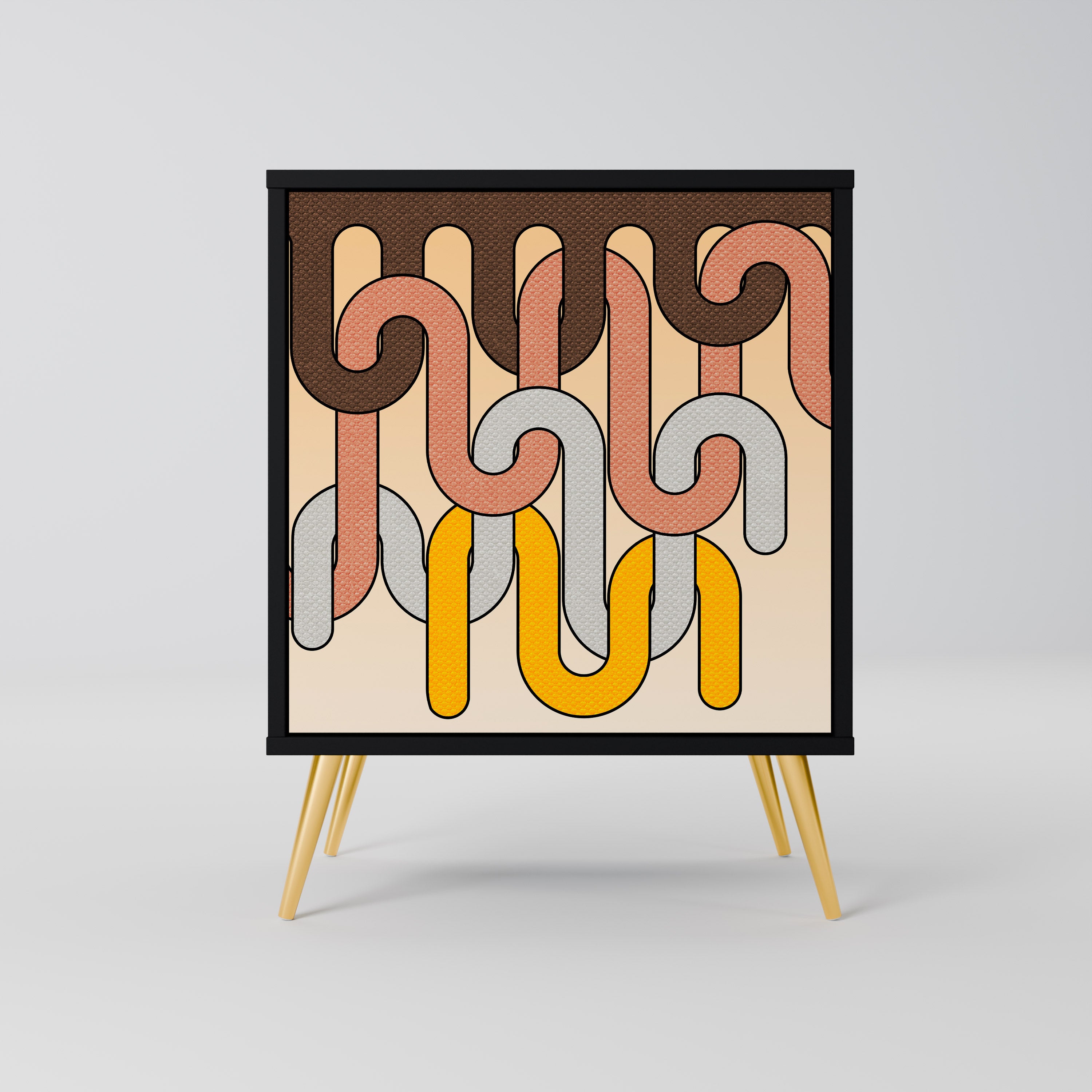 Aparador COLORFUL STRINGS de 1 puerta en acabado negro