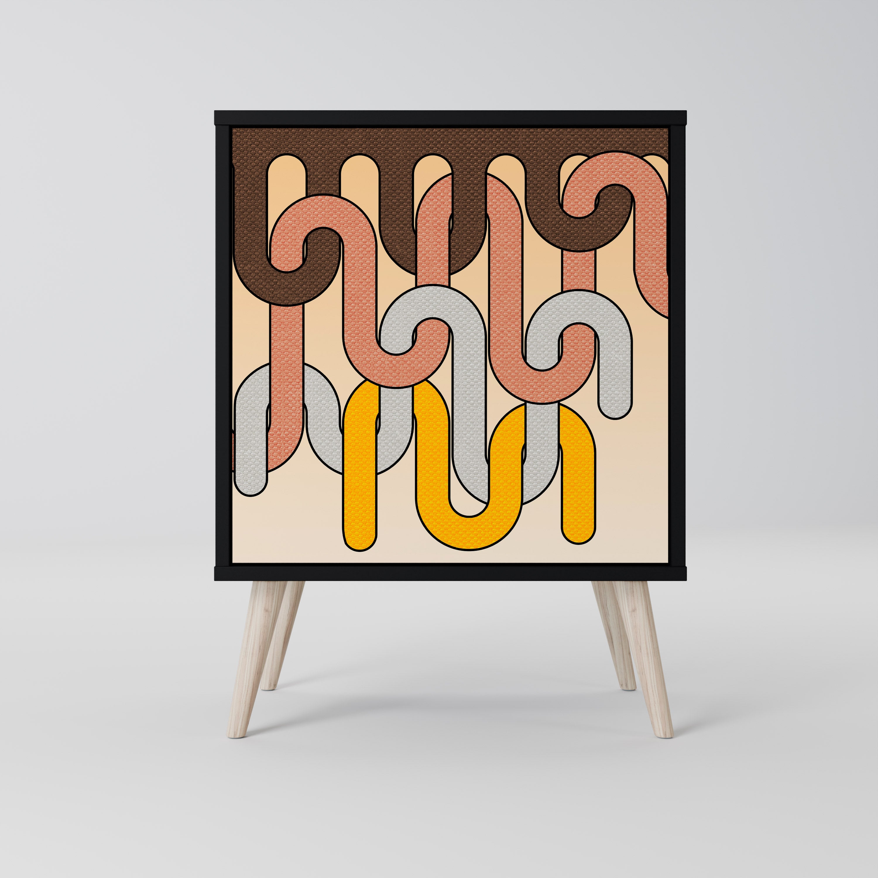 Aparador COLORFUL STRINGS de 1 puerta en acabado negro