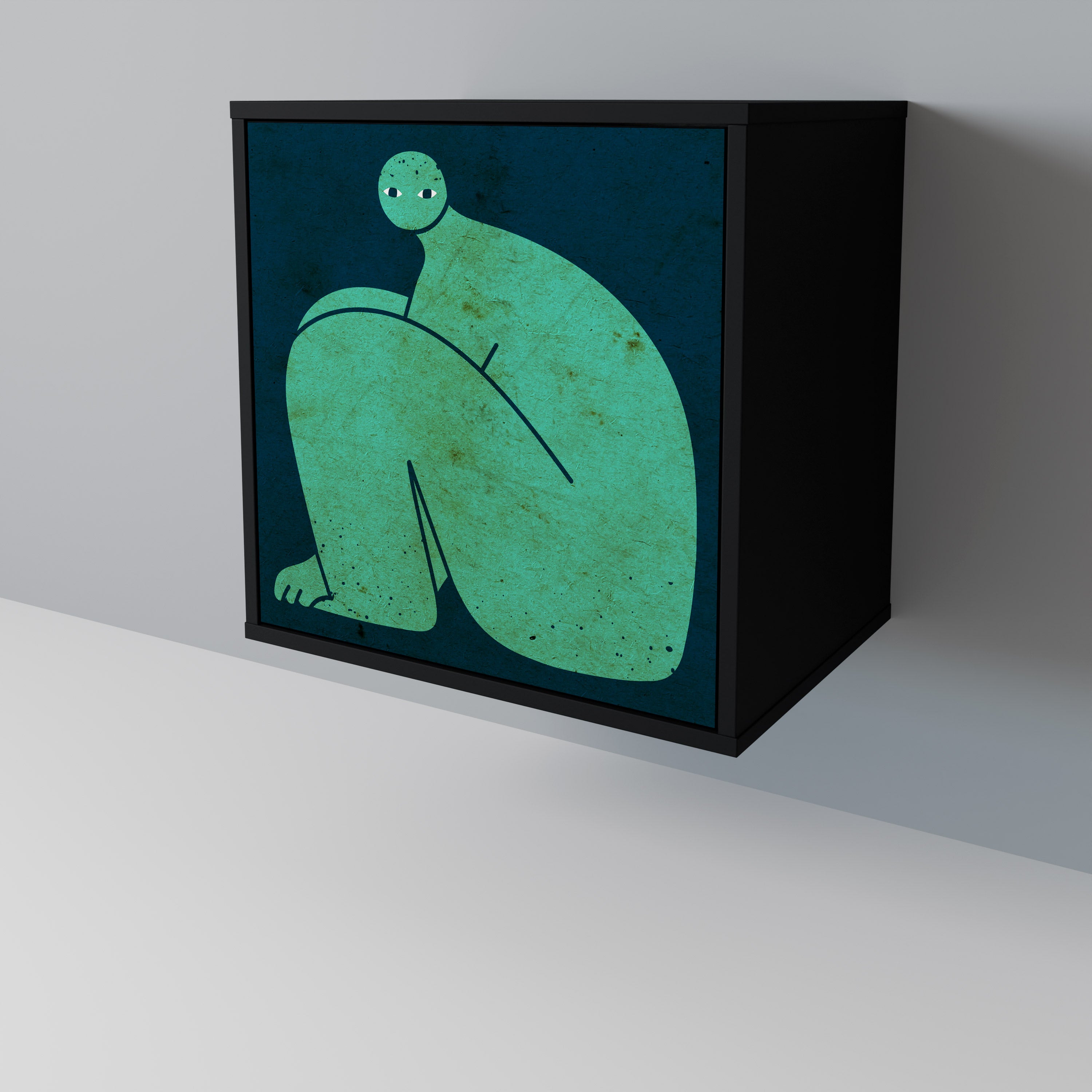 JUNTOS PERO POR SEPARADO Aparador de 1 puerta en acabado negro