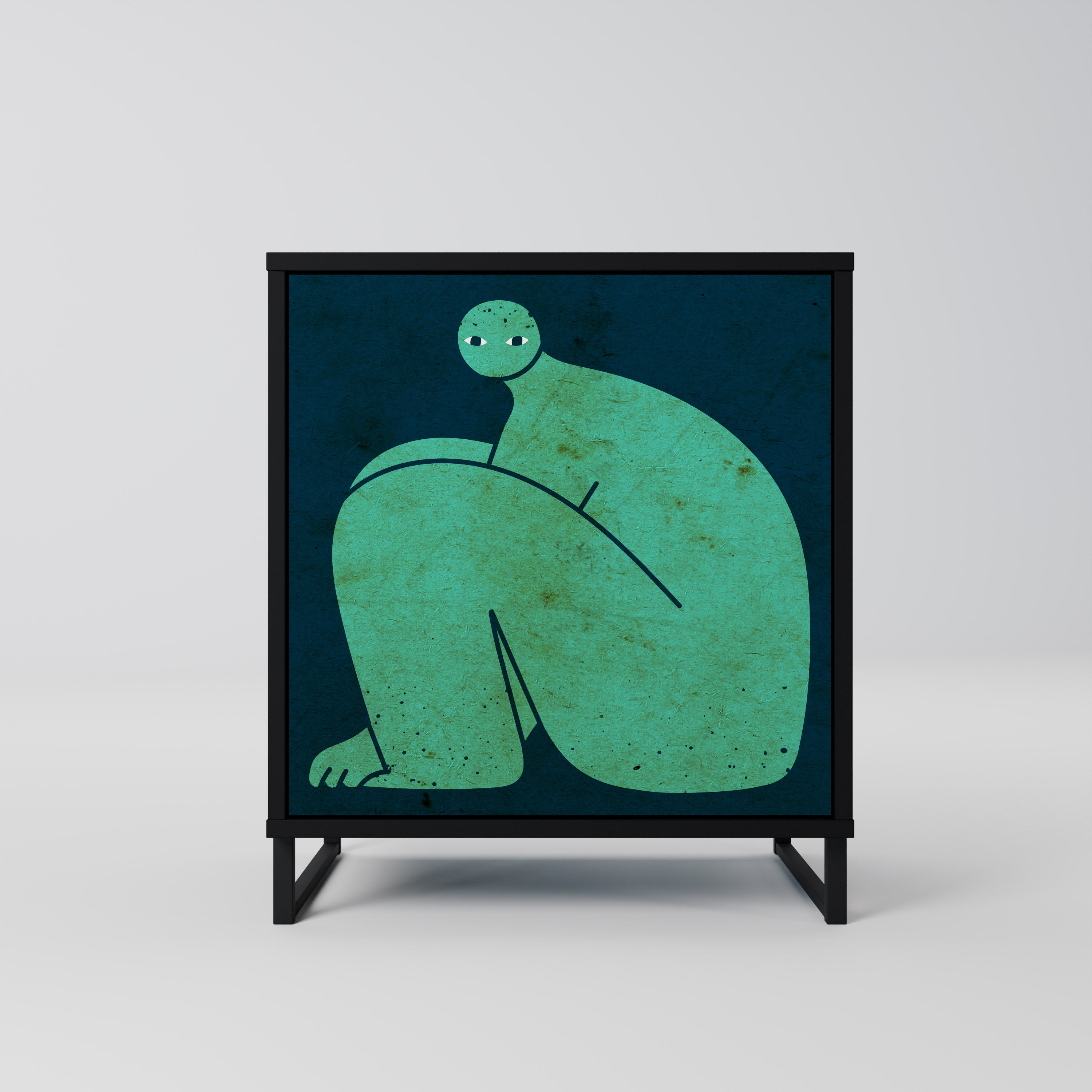 JUNTOS PERO POR SEPARADO Aparador de 1 puerta en acabado negro