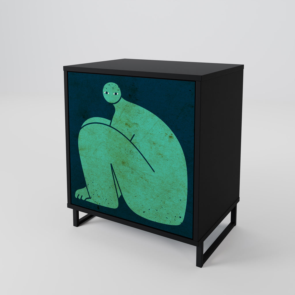 JUNTOS PERO POR SEPARADO Aparador de 1 puerta en acabado negro