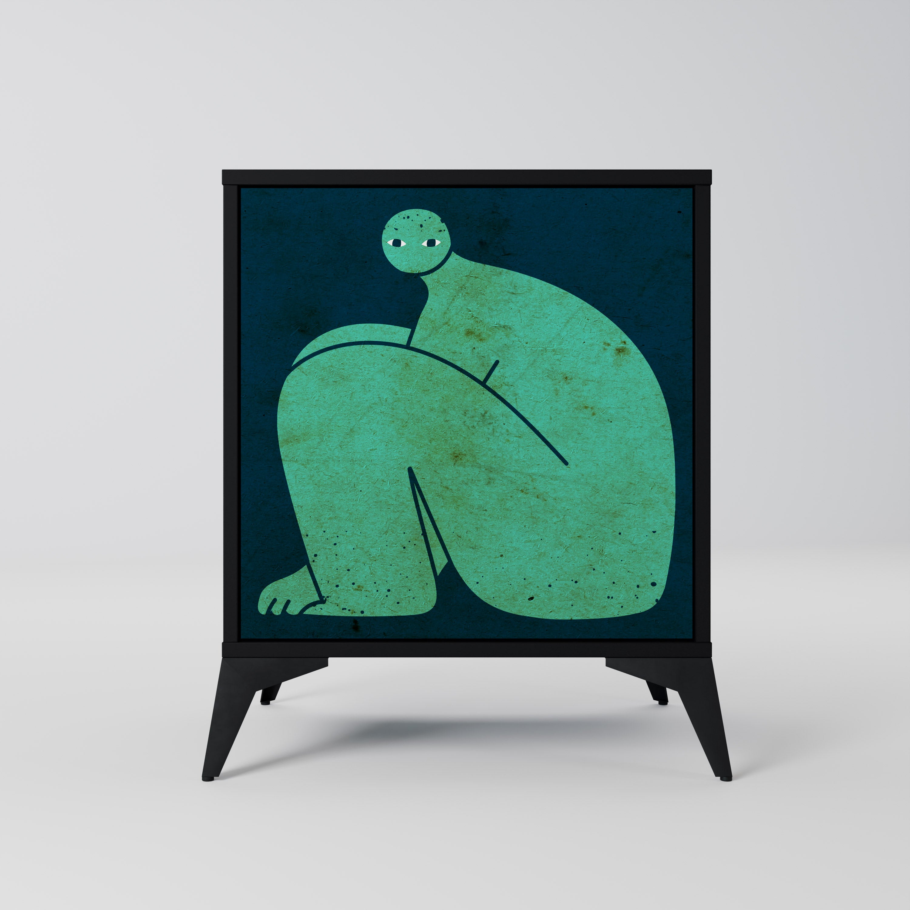 JUNTOS PERO POR SEPARADO Aparador de 1 puerta en acabado negro