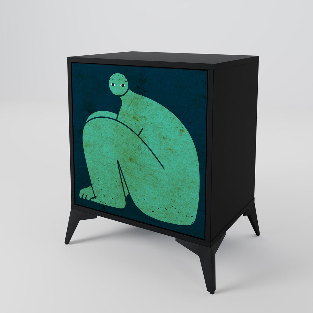 JUNTOS PERO POR SEPARADO Aparador de 1 puerta en acabado negro