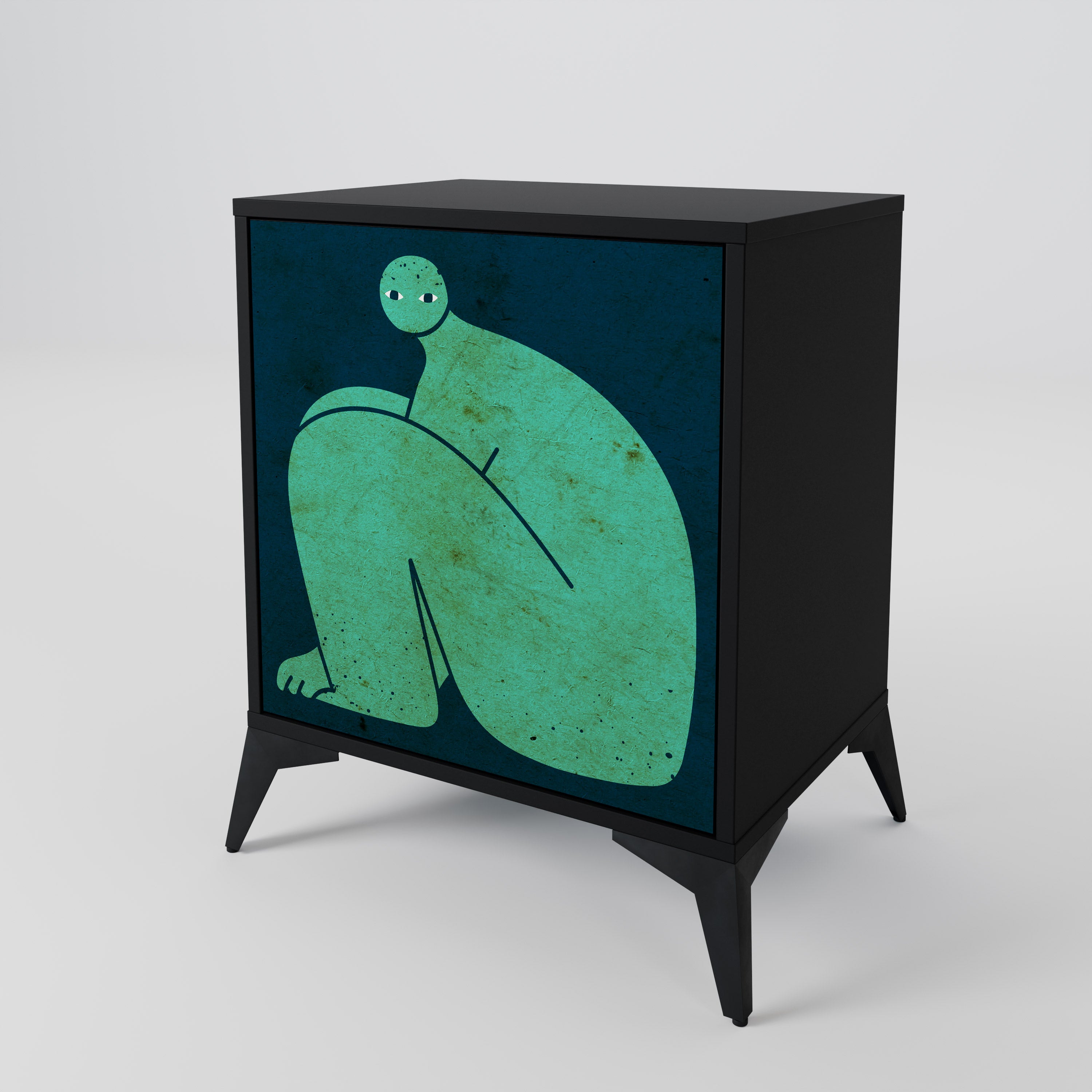 JUNTOS PERO POR SEPARADO Aparador de 1 puerta en acabado negro