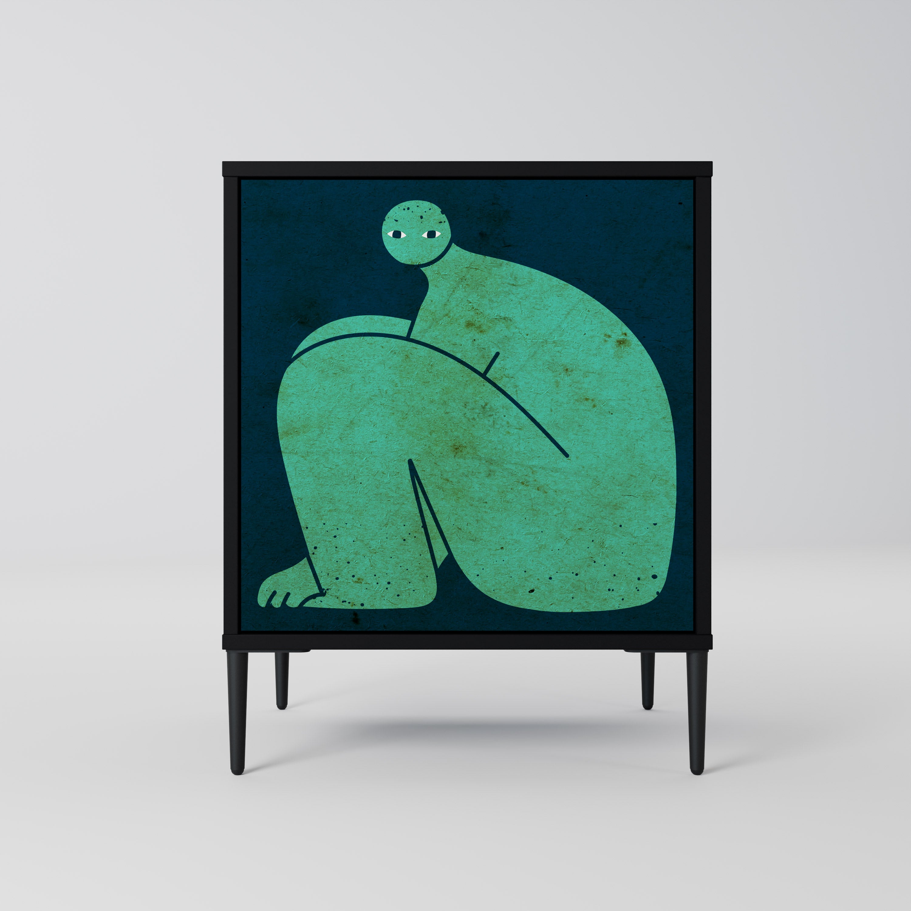 JUNTOS PERO POR SEPARADO Aparador de 1 puerta en acabado negro