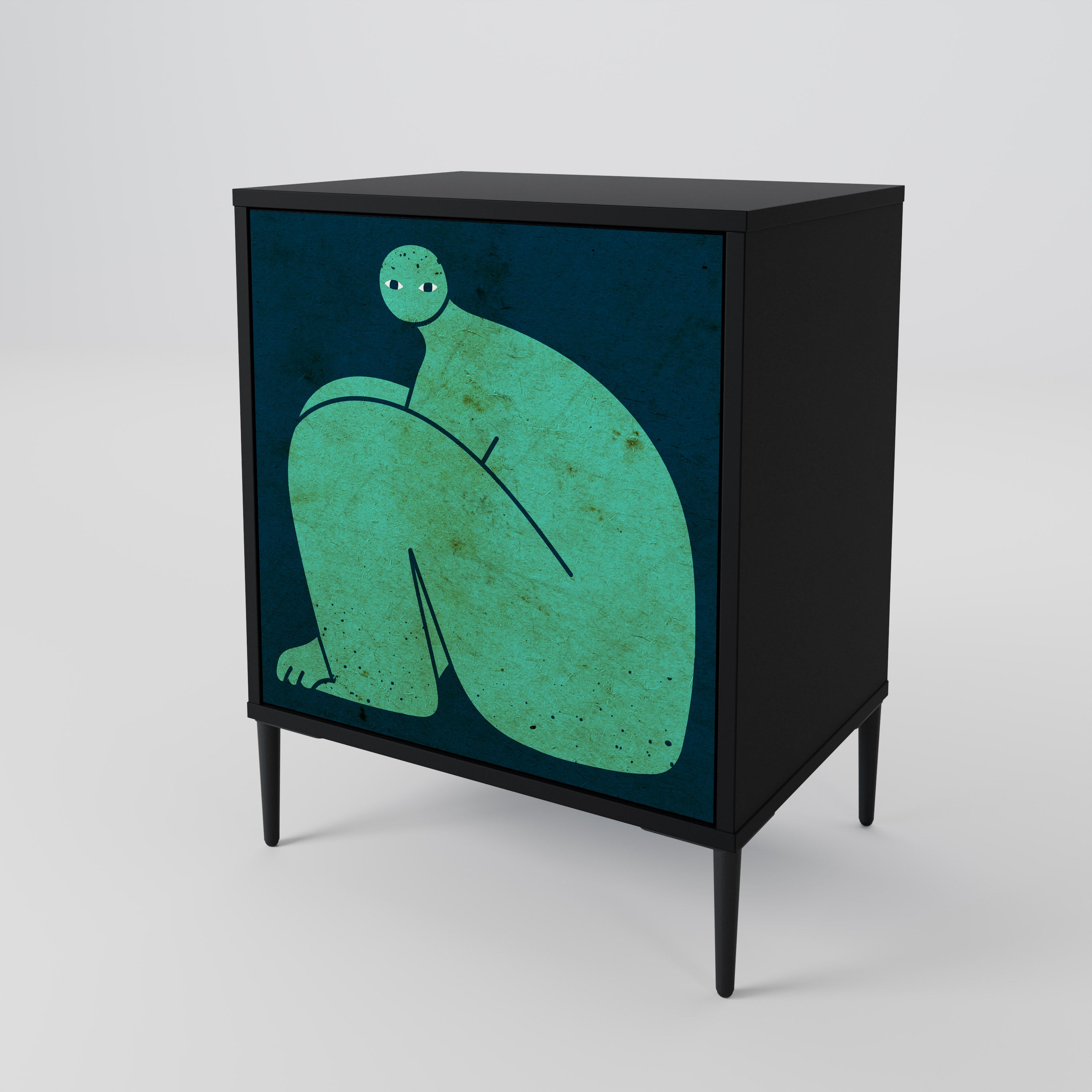 JUNTOS PERO POR SEPARADO Aparador de 1 puerta en acabado negro